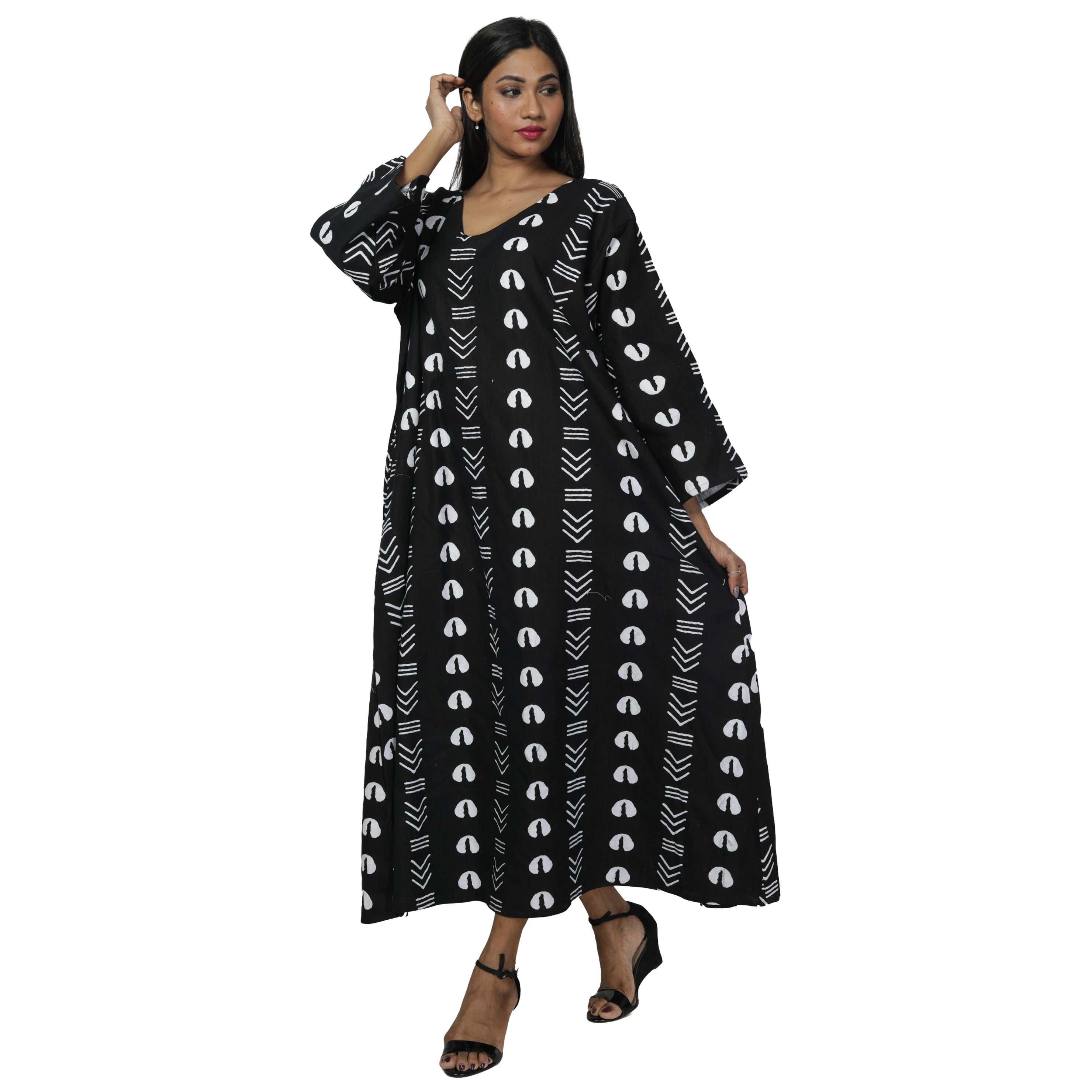 Women's Long Sleeve Loose Maxi Dress -- FI-150