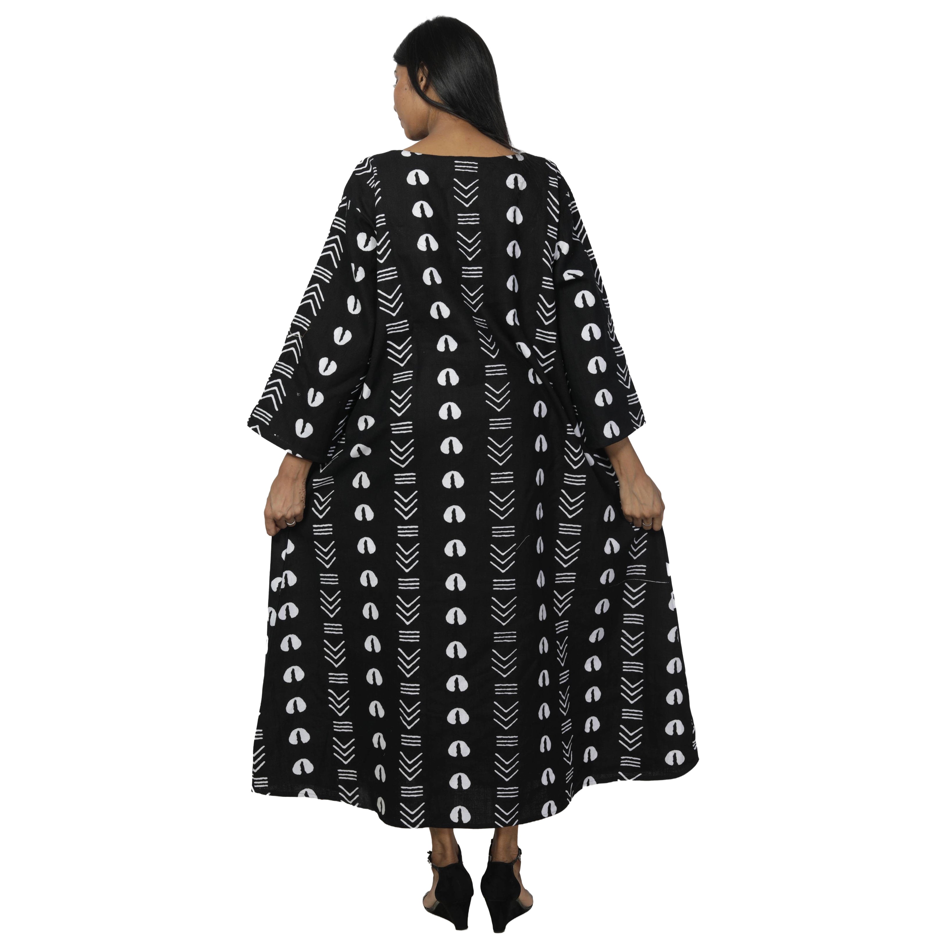 Women's Long Sleeve Loose Maxi Dress -- FI-150