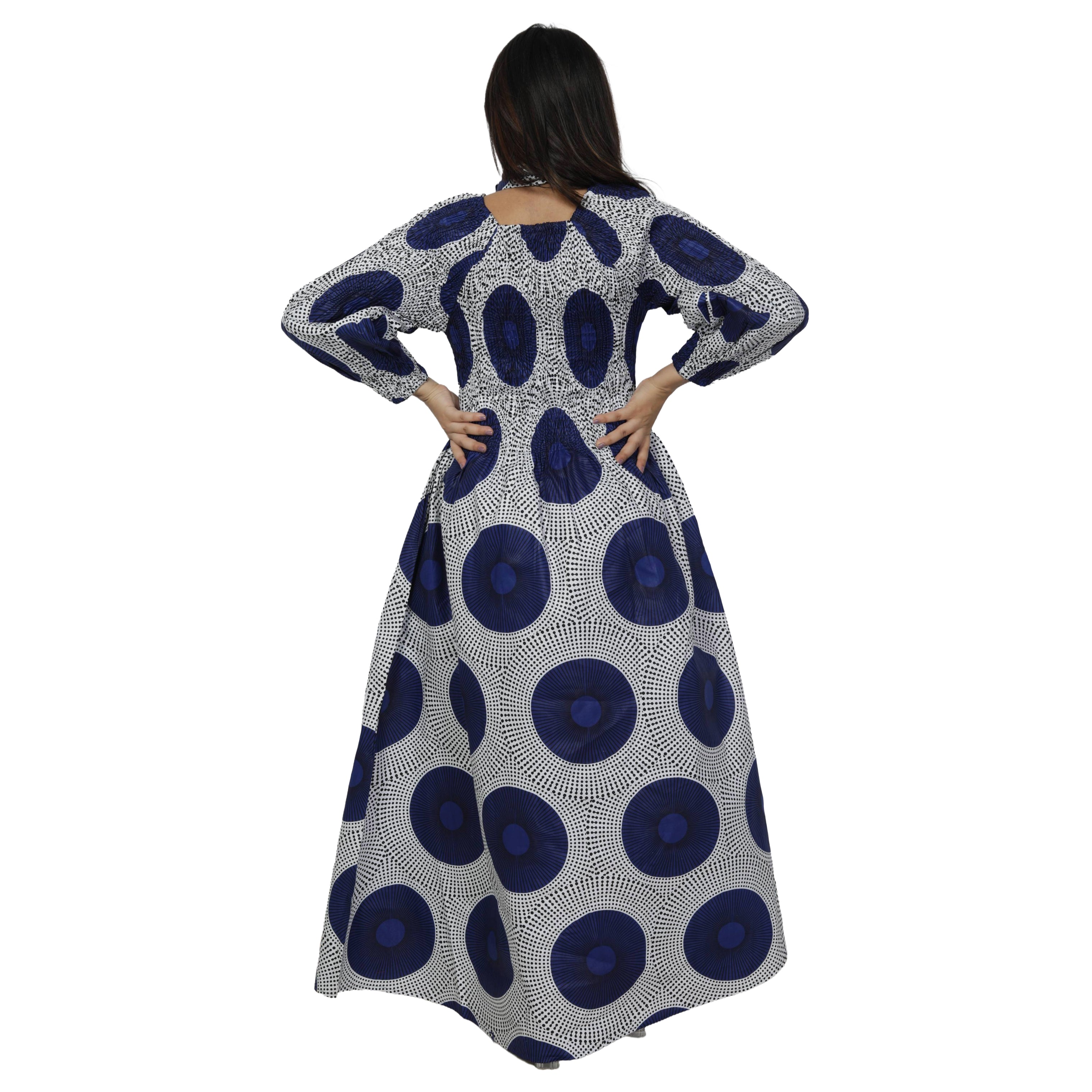 Women's African Printed Off Shoulder Maxi Dress -- FI-50084