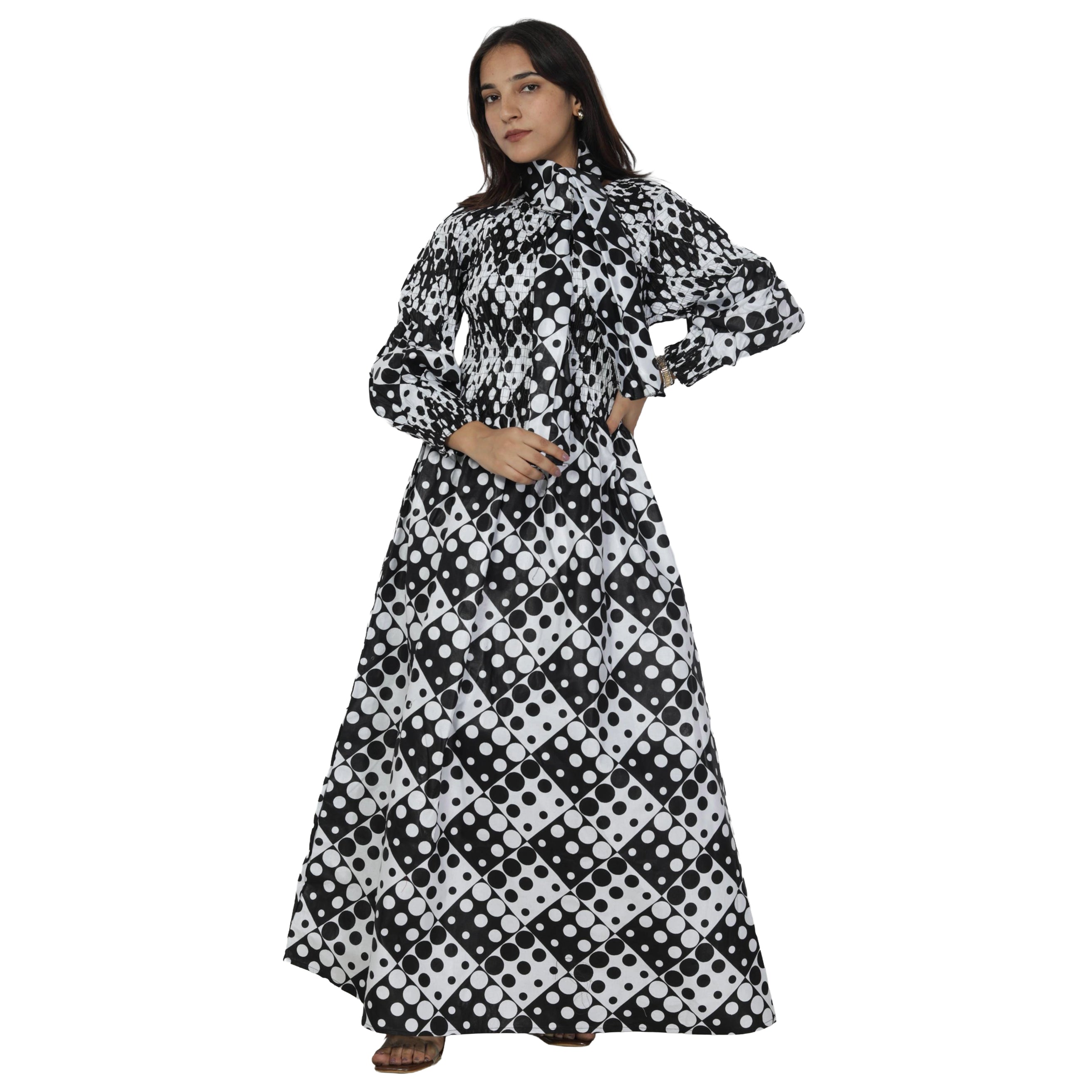Women's African Printed Off Shoulder Maxi Dress -- FI-50084
