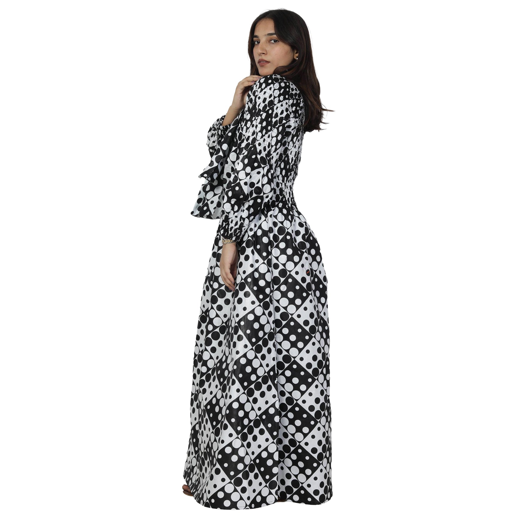 Women's African Printed Off Shoulder Maxi Dress -- FI-50084