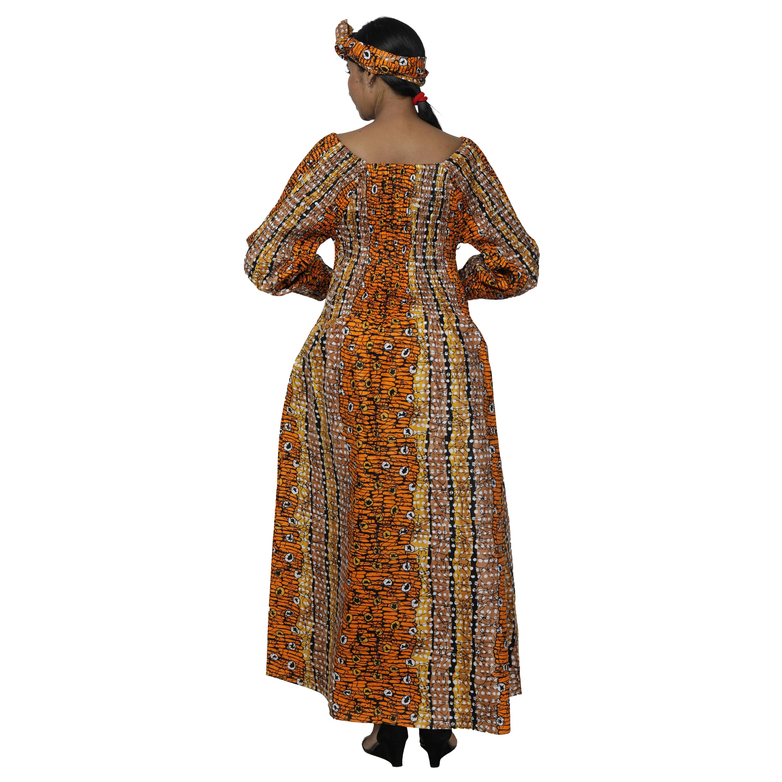Women's African Printed Off Shoulder Maxi Dress -- FI-50084
