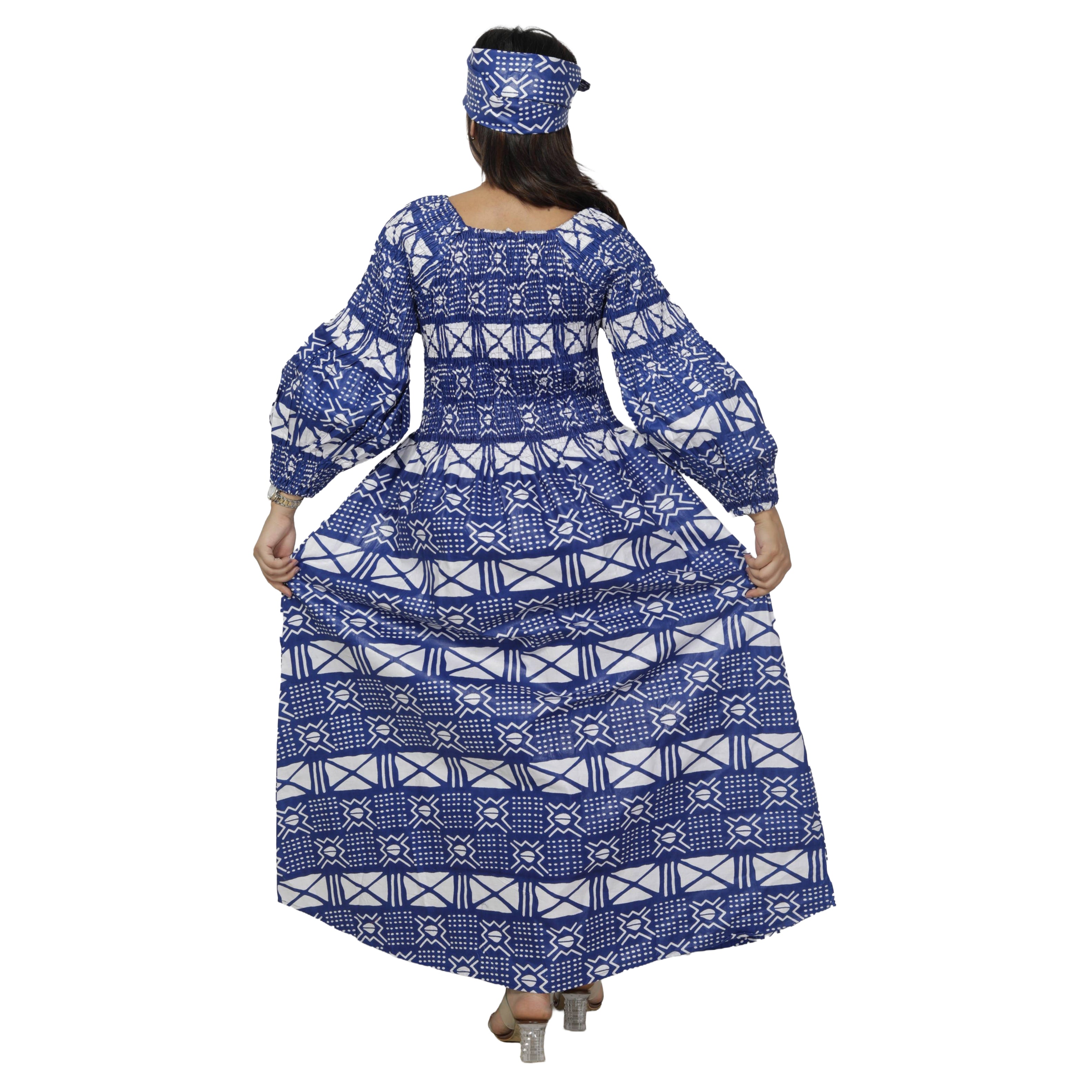 Women's African Printed Off Shoulder Maxi Dress -- FI-50084