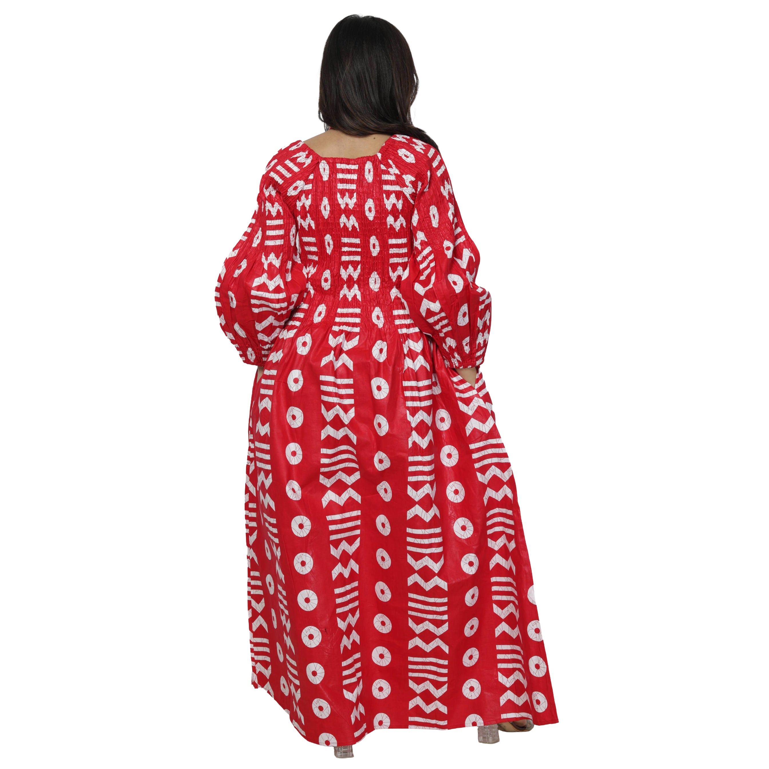 Women's African Printed Off Shoulder Maxi Dress -- FI-50084