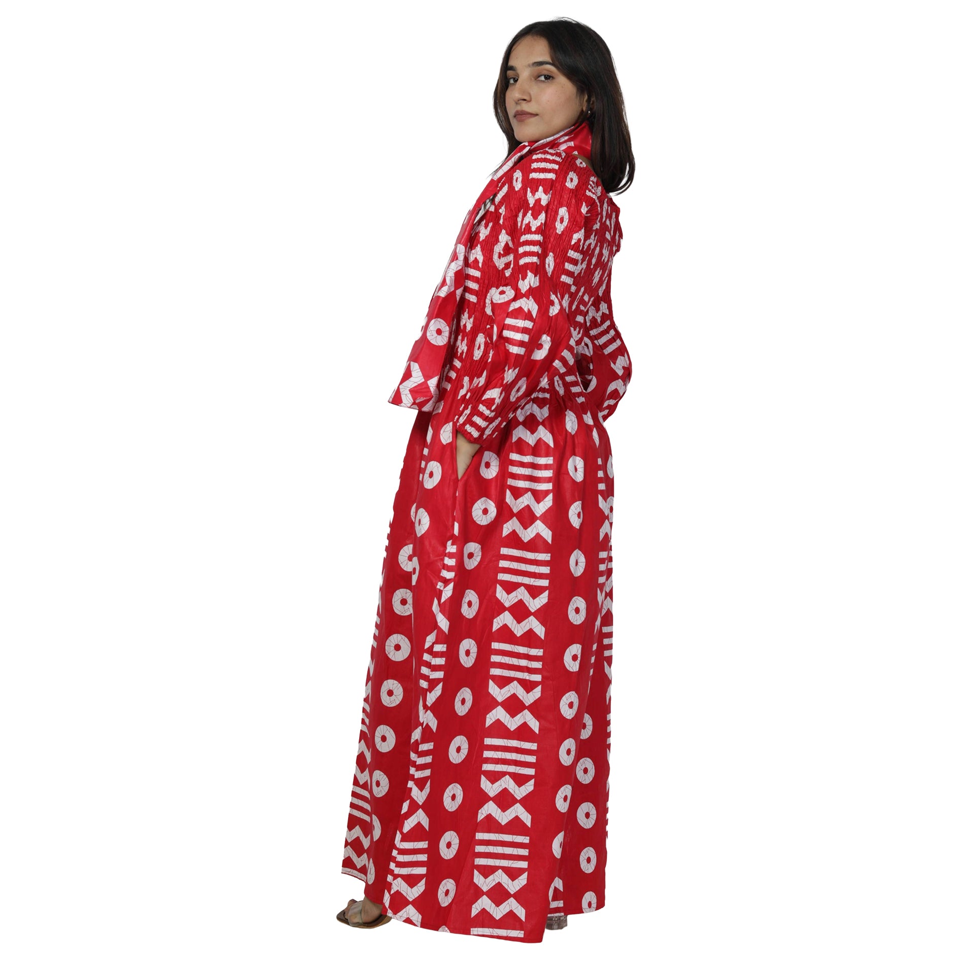 Women's African Printed Off Shoulder Maxi Dress -- FI-50084