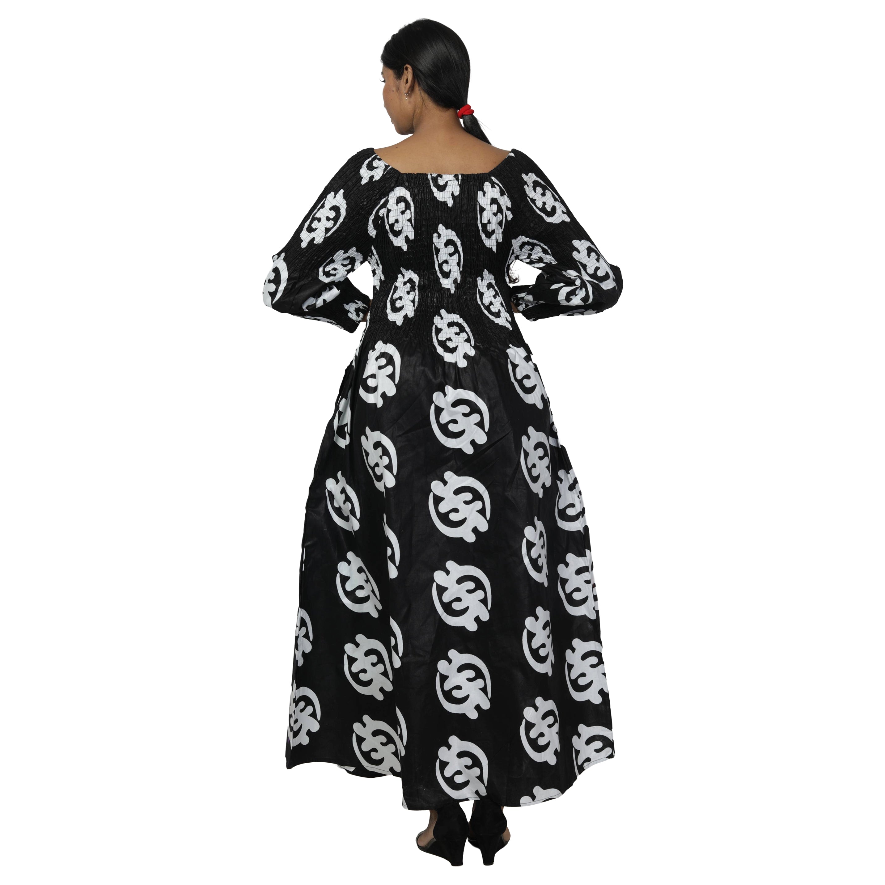 Women's African Printed Off Shoulder Maxi Dress -- FI-50084