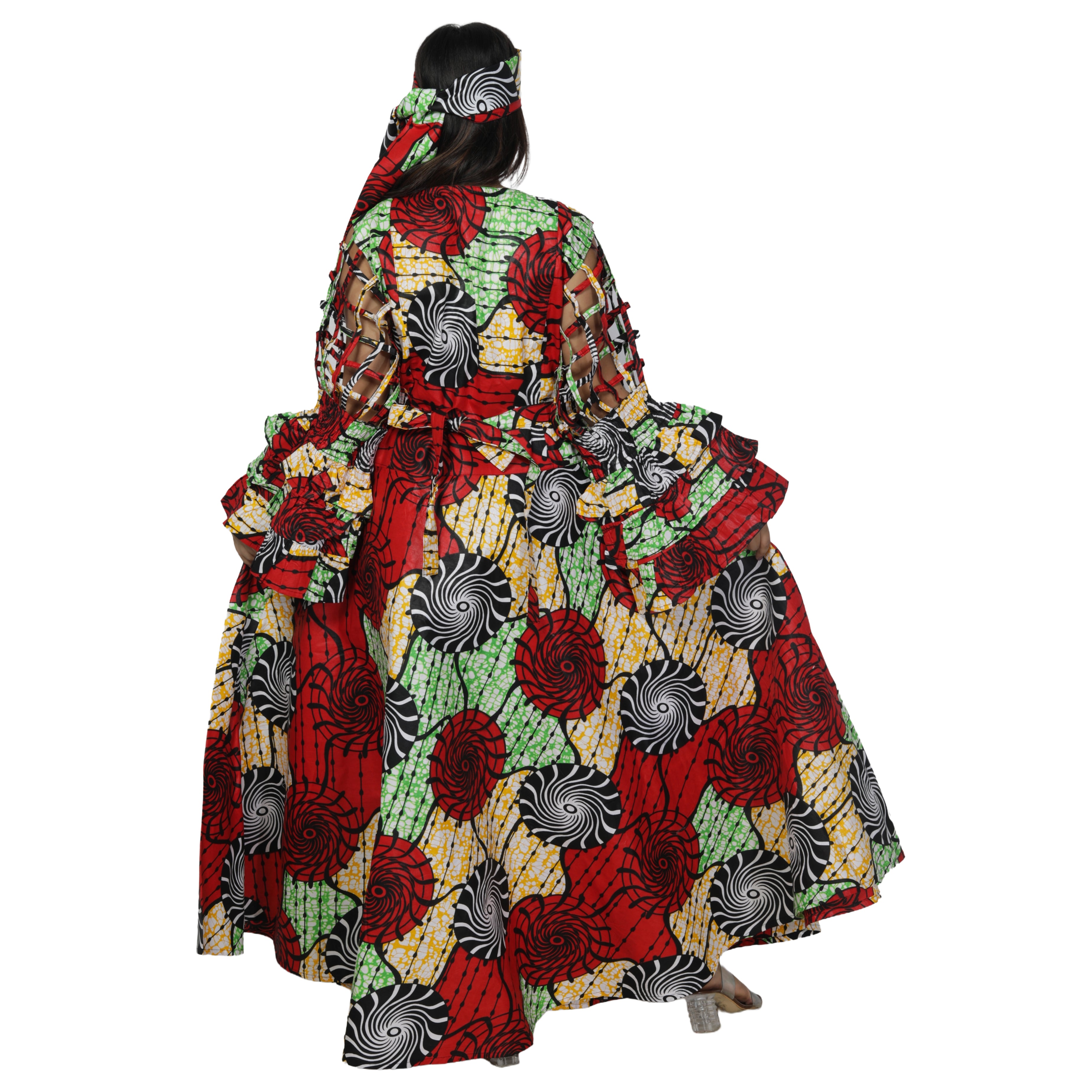 Women's Cage Sleeve Maxi Wrap Dress -- FI-ST71 FS