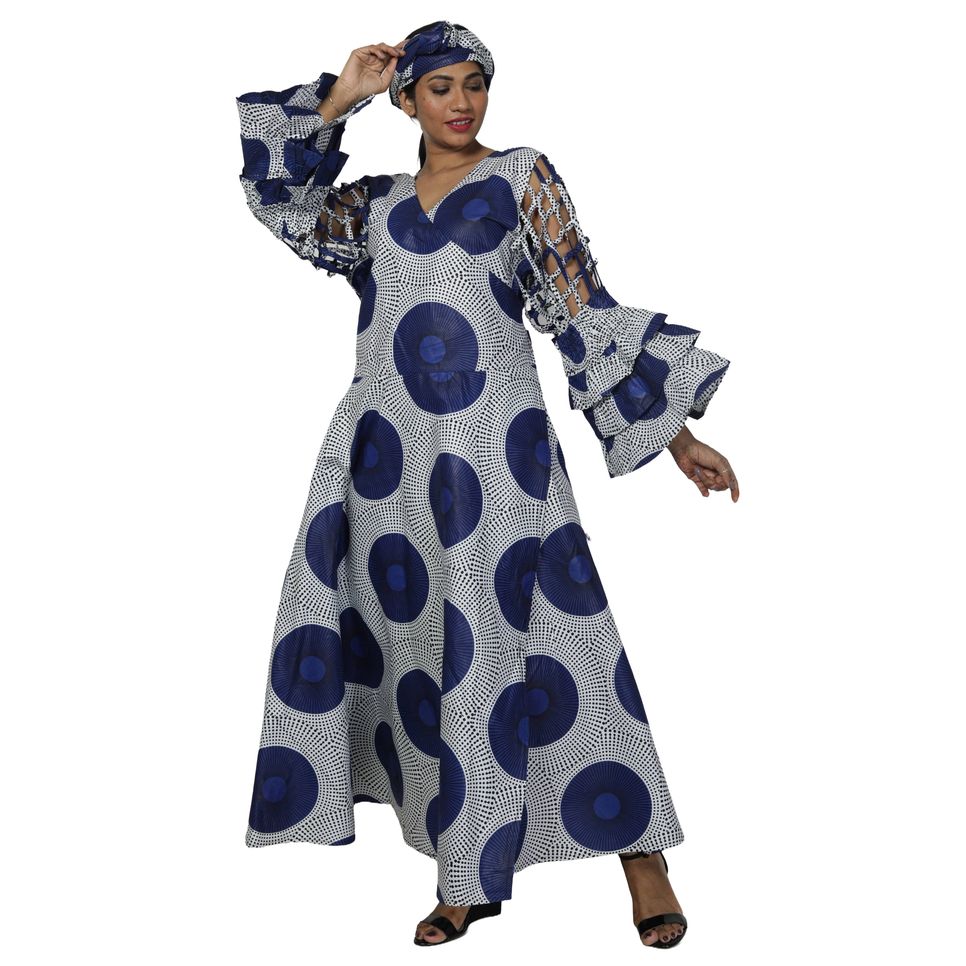 Women's Cage Sleeve Maxi Wrap Dress -- FI-ST71 FS