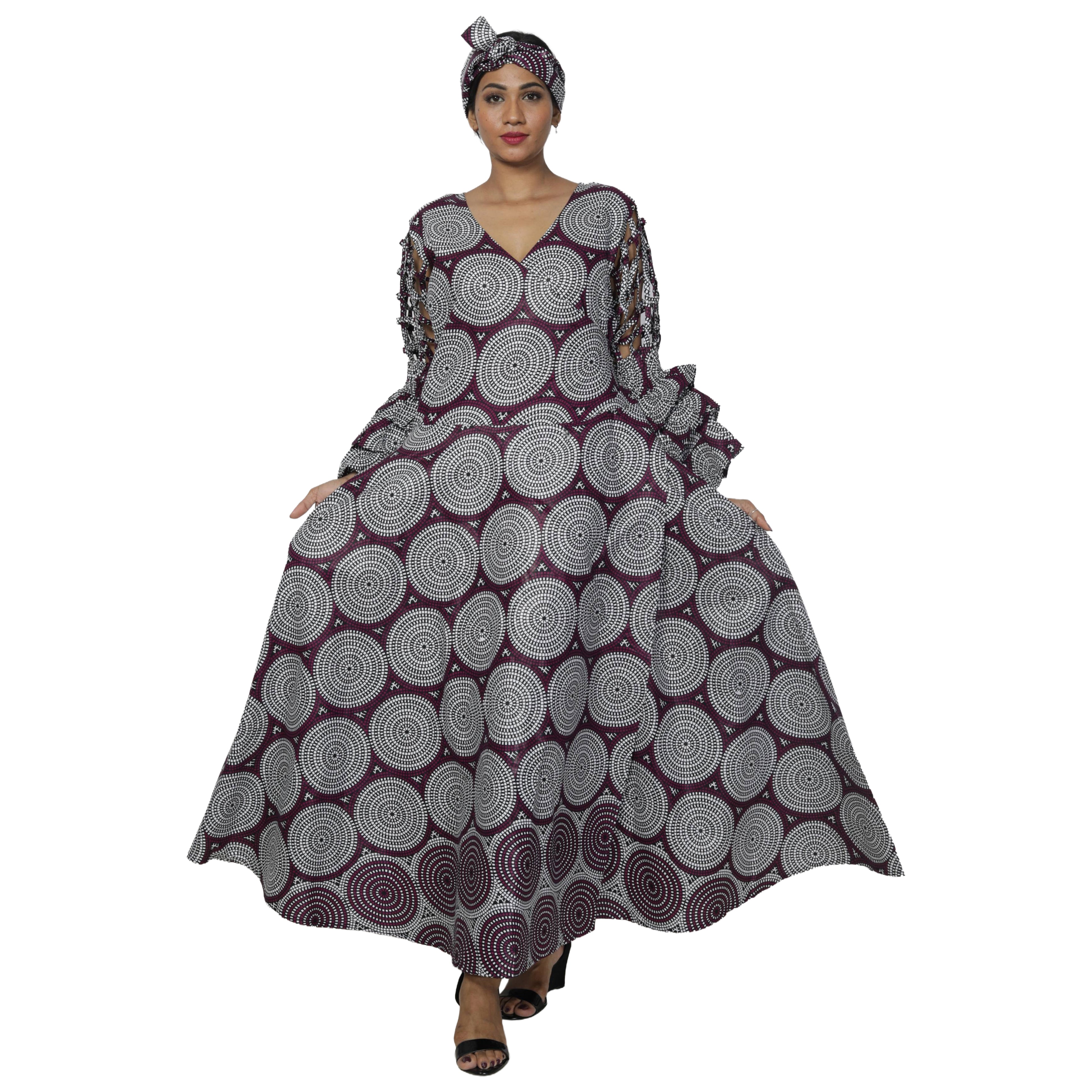 Women's Cage Sleeve Maxi Wrap Dress -- FI-ST71 FS