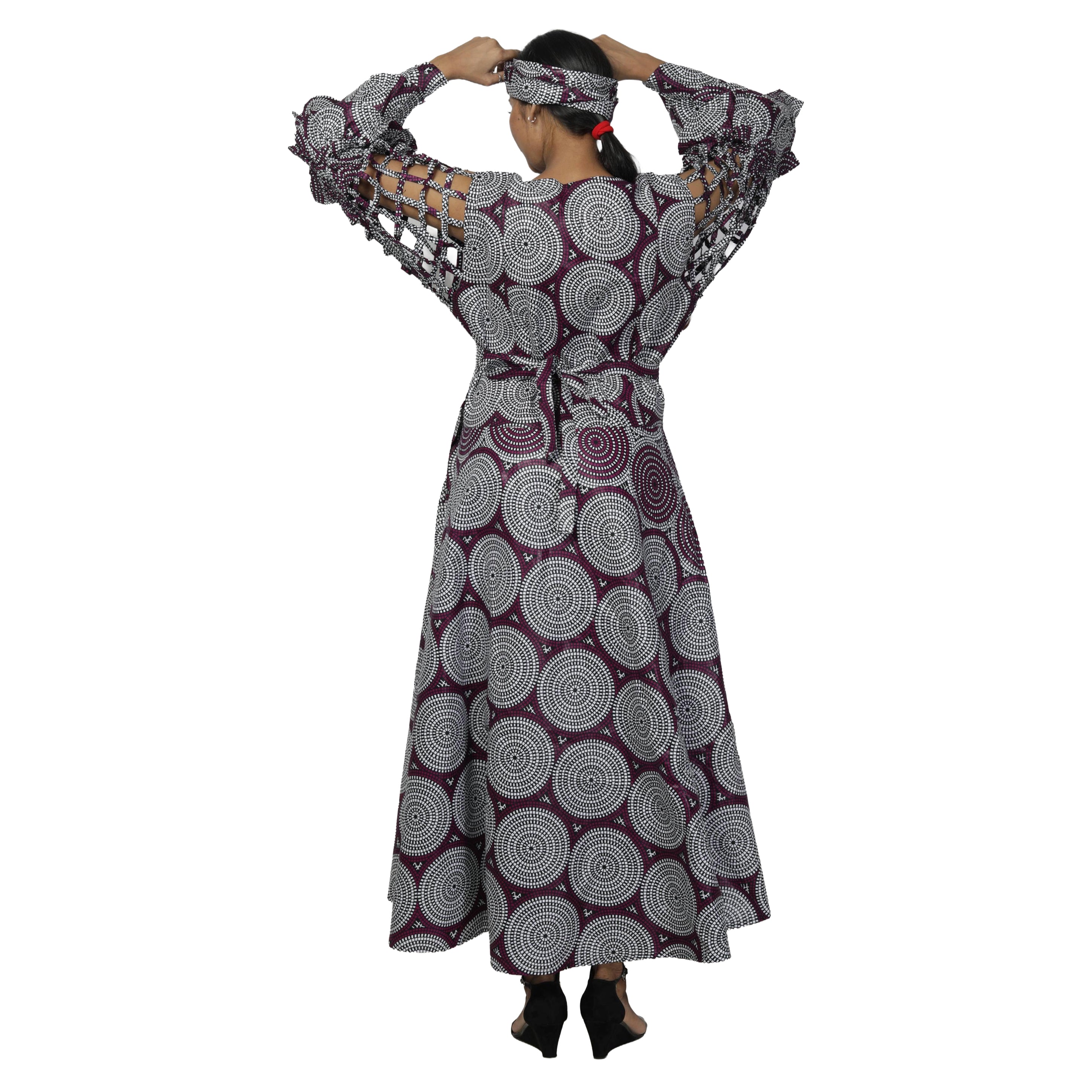 Women's Cage Sleeve Maxi Wrap Dress -- FI-ST71 FS
