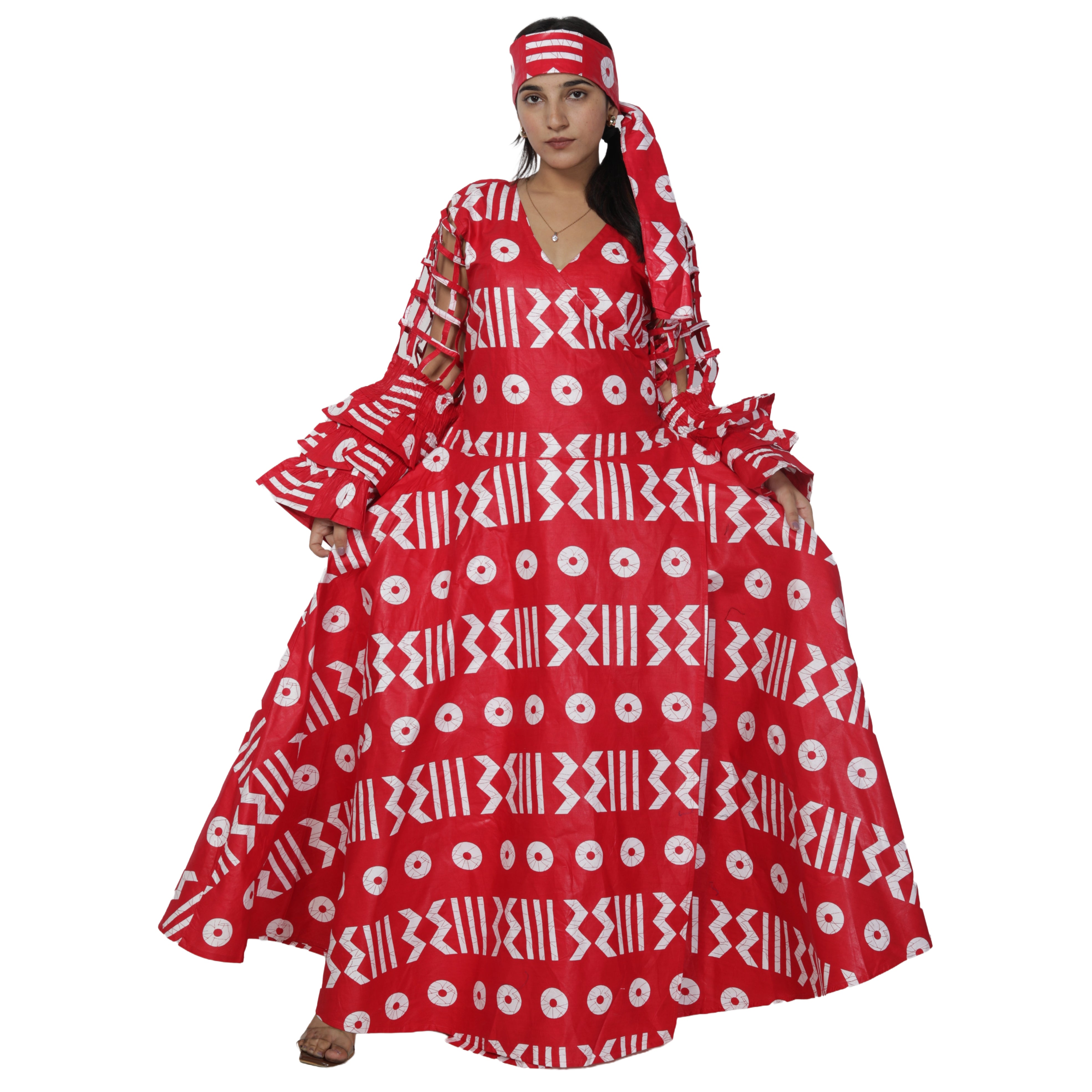 Women's Cage Sleeve Maxi Wrap Dress -- FI-ST71 FS