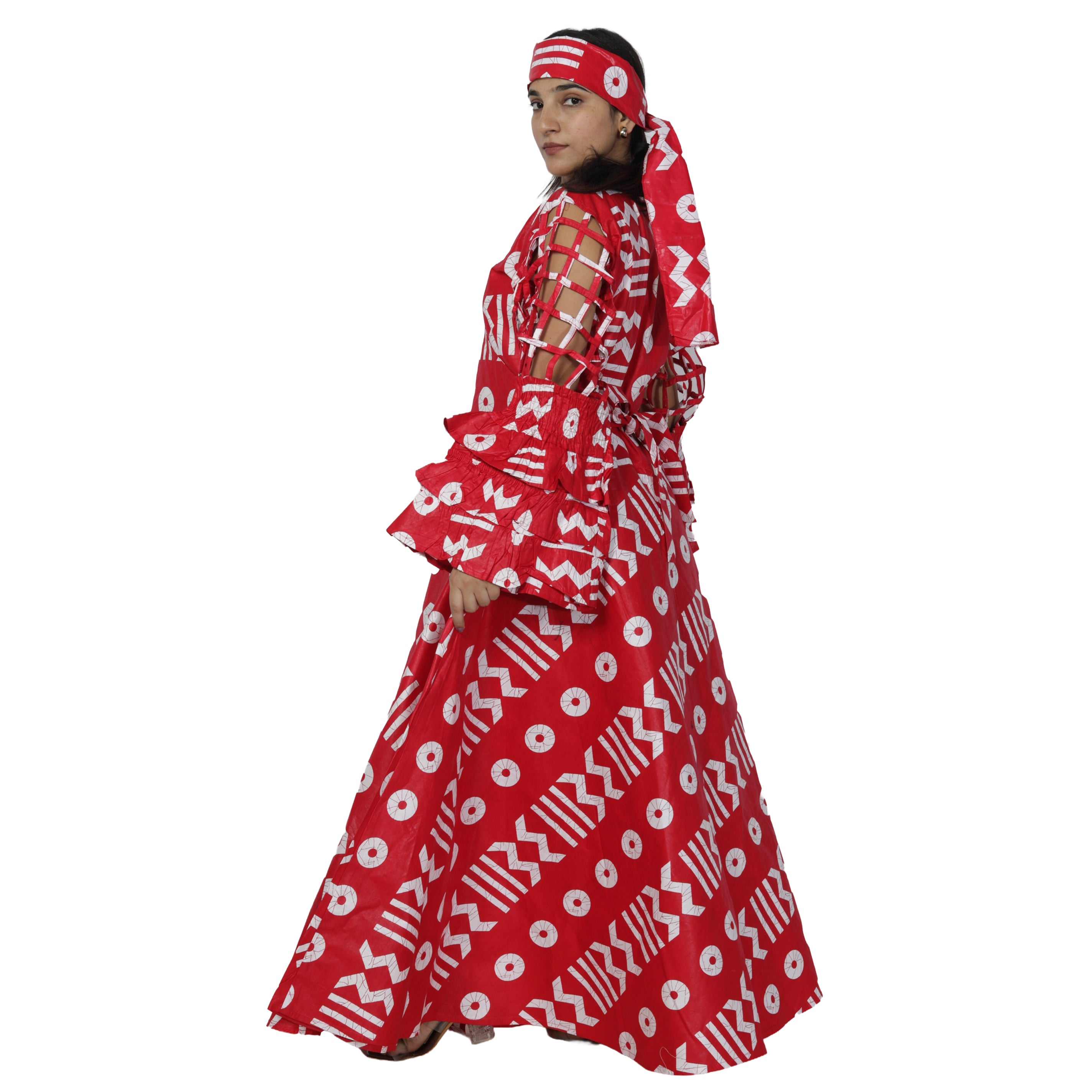 Women's Cage Sleeve Maxi Wrap Dress -- FI-ST71 FS