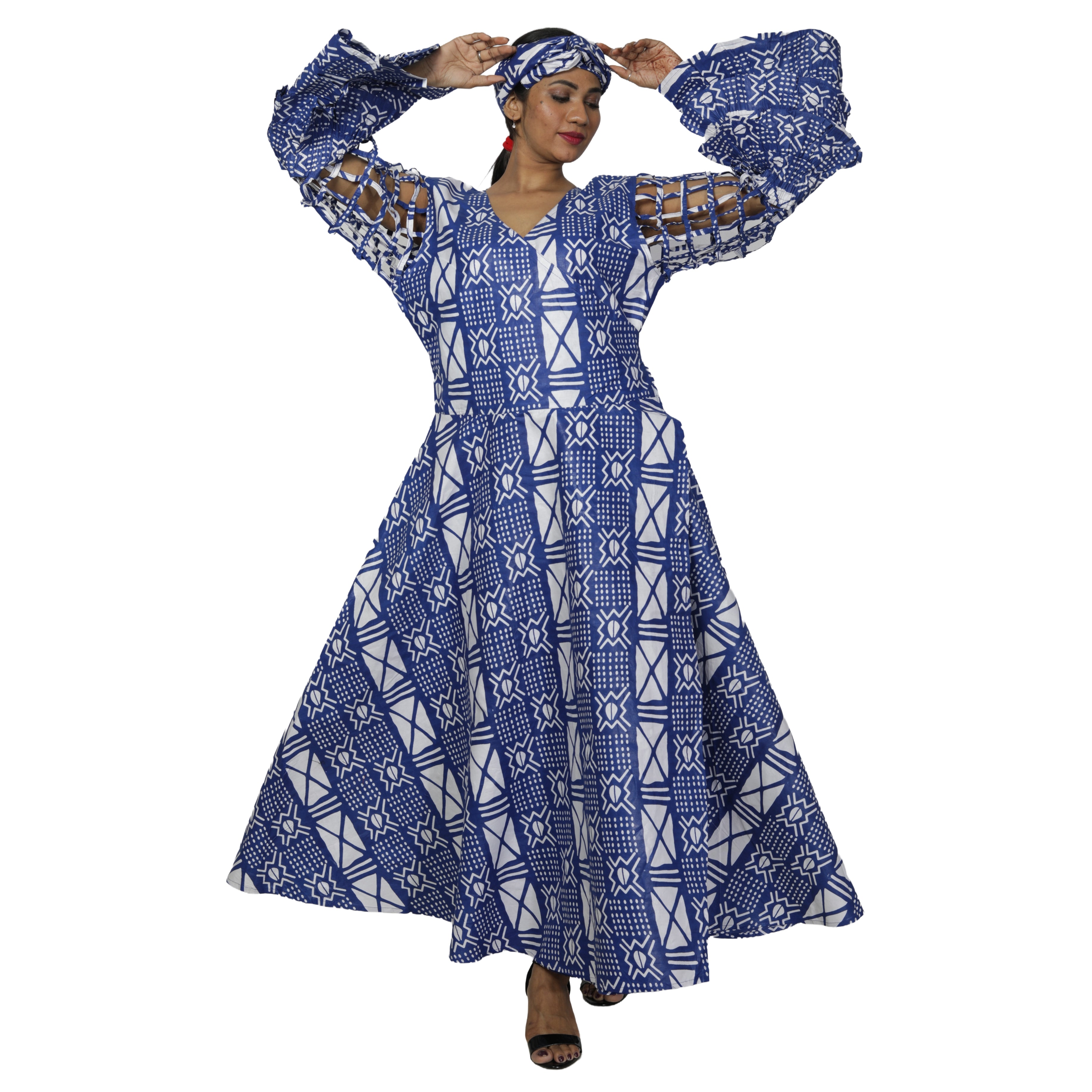 Women's Cage Sleeve Maxi Wrap Dress -- FI-ST71 FS