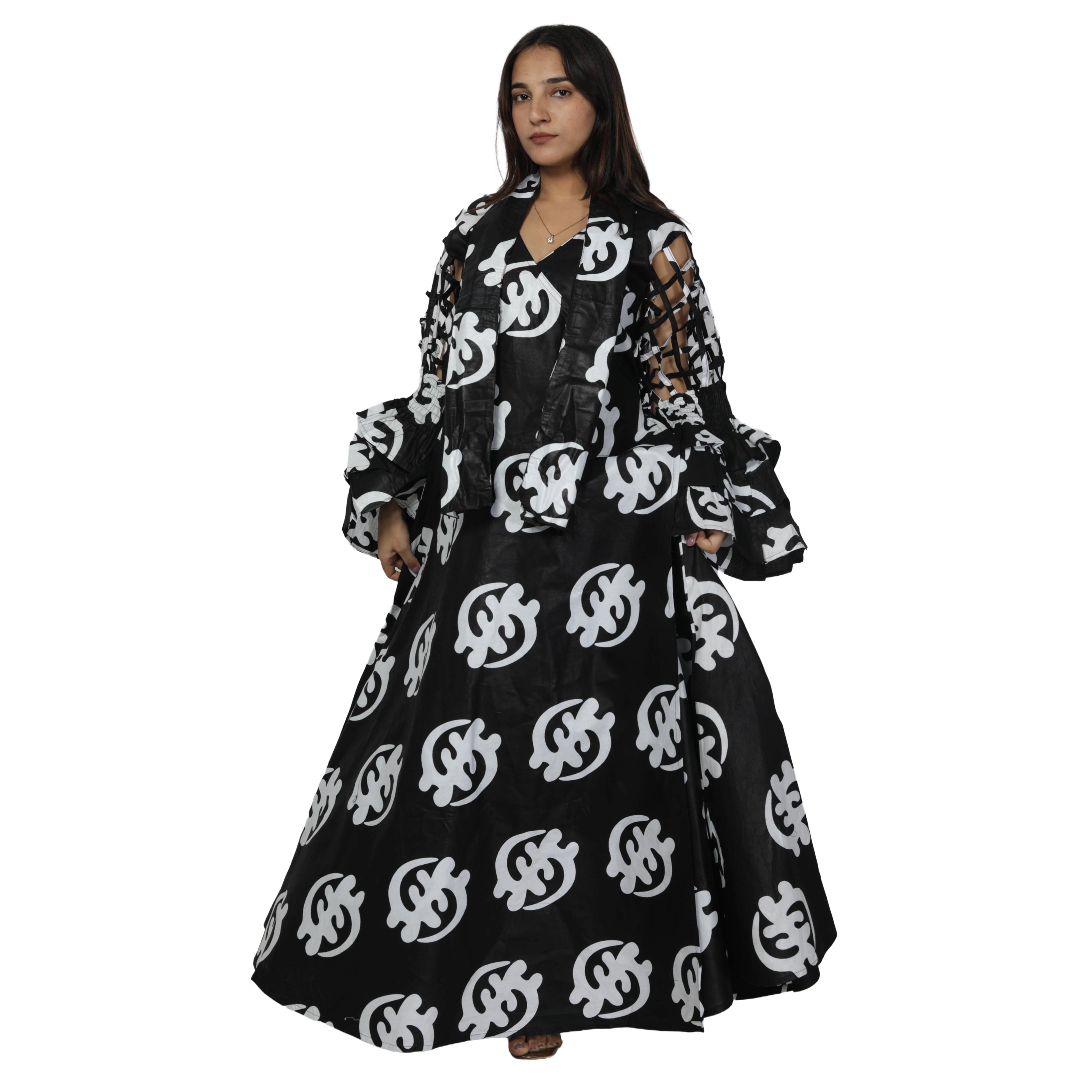 Women's Cage Sleeve Maxi Wrap Dress -- FI-ST71 FS
