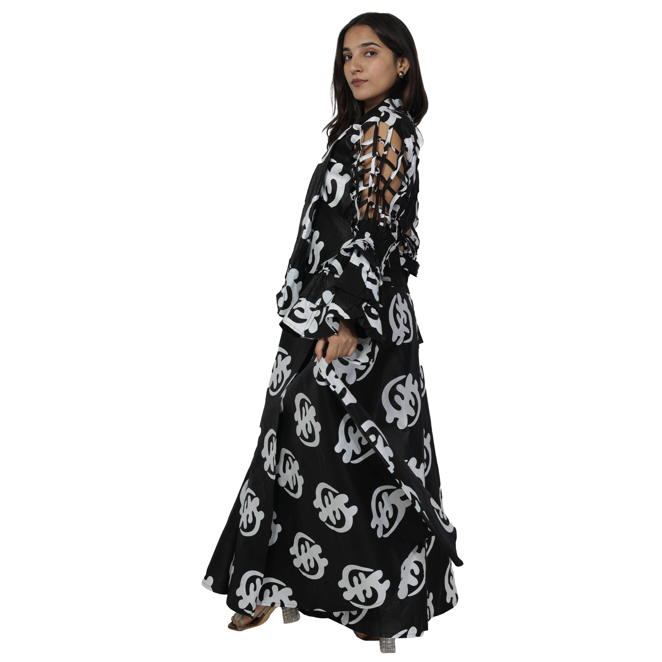 Women's Cage Sleeve Maxi Wrap Dress -- FI-ST71 FS