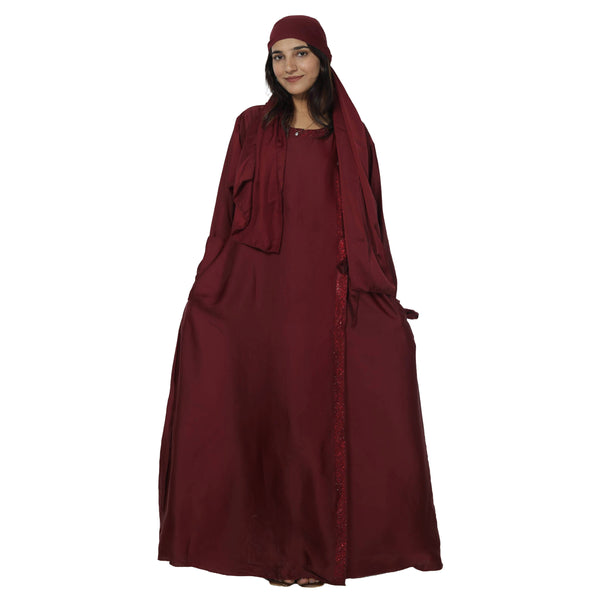 Women's Long Muslim Modest Dress with Burka -- FI-3145 Burka