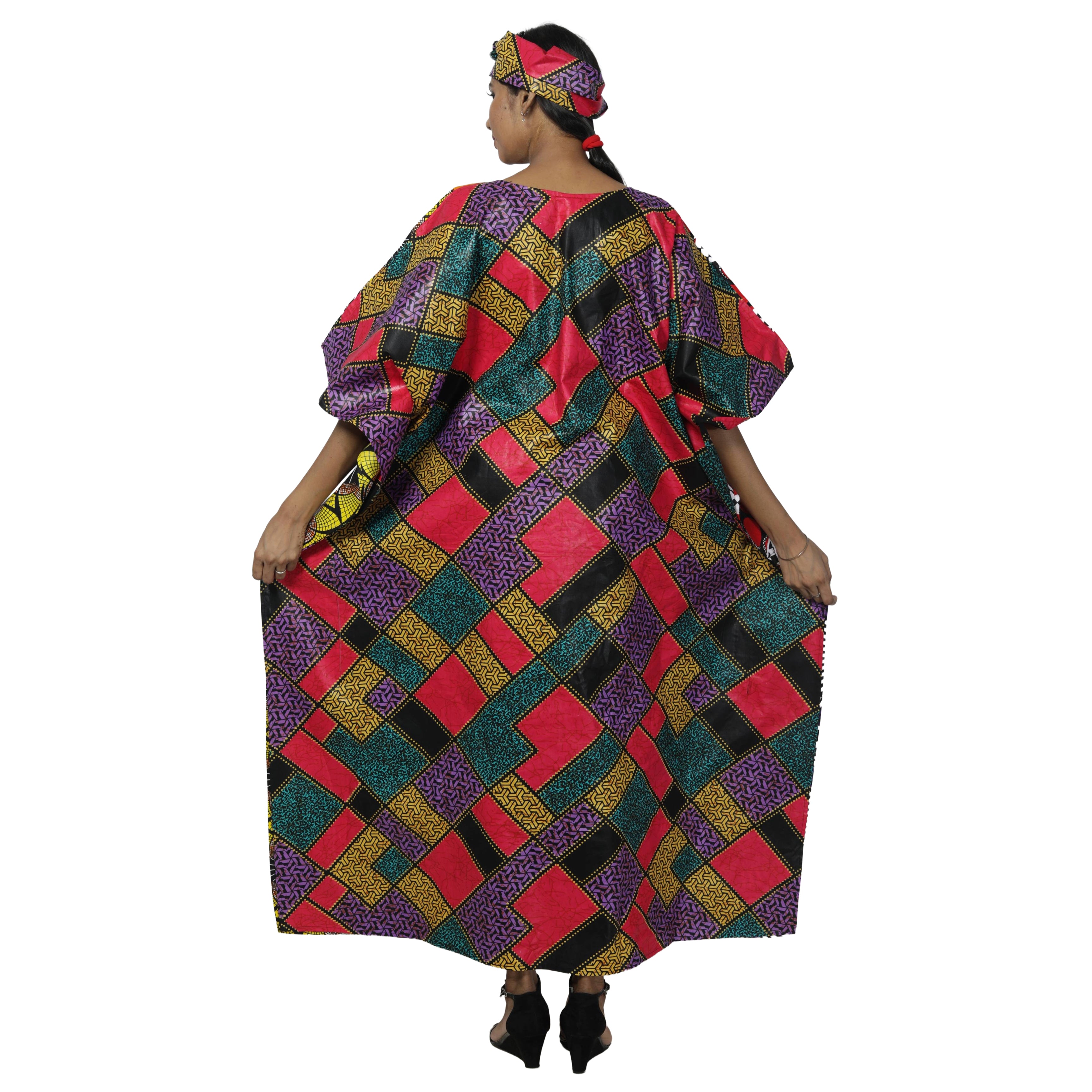 Women's African Print Patchwork Kaftan -- FI-9011