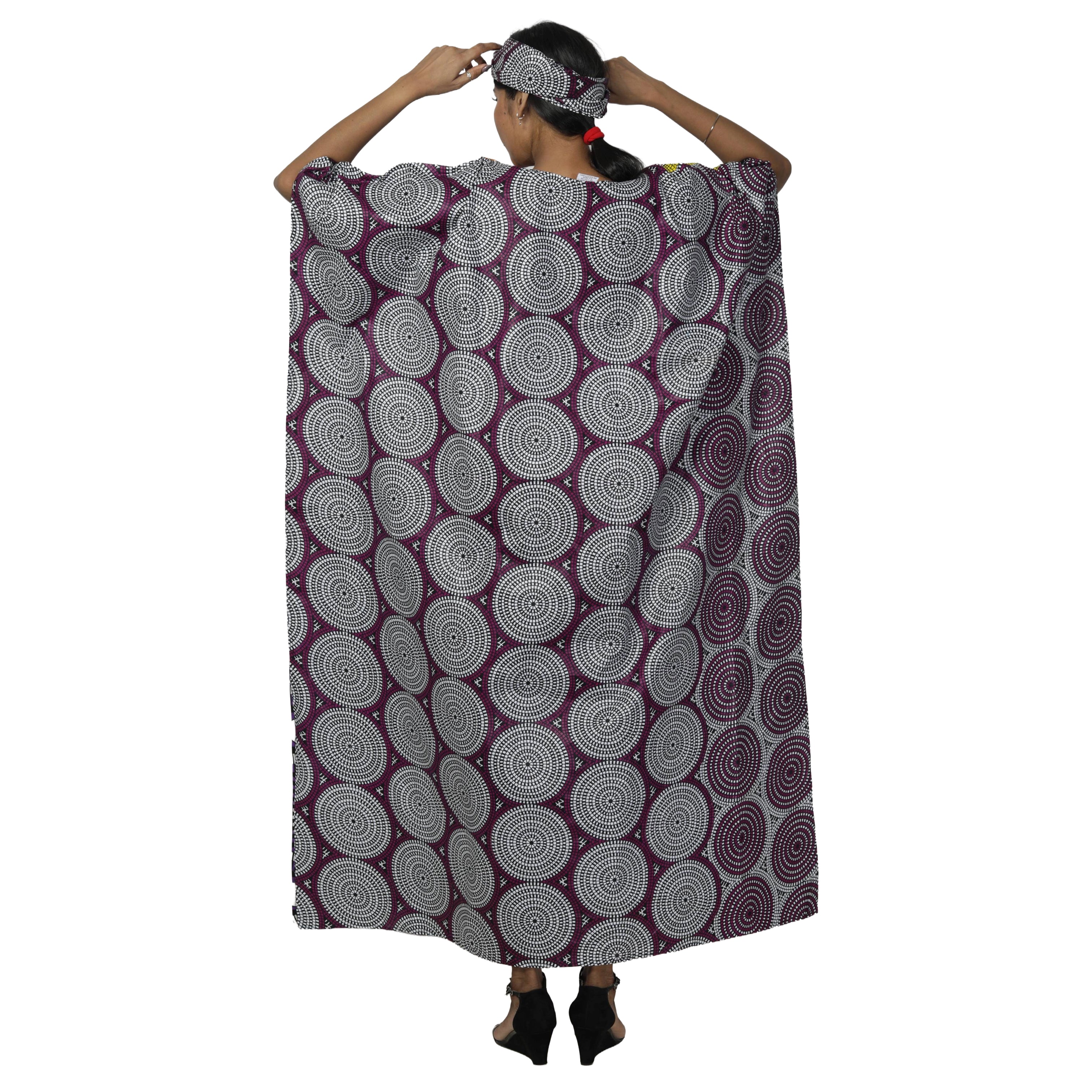 Women's African Print Patchwork Kaftan -- FI-9011