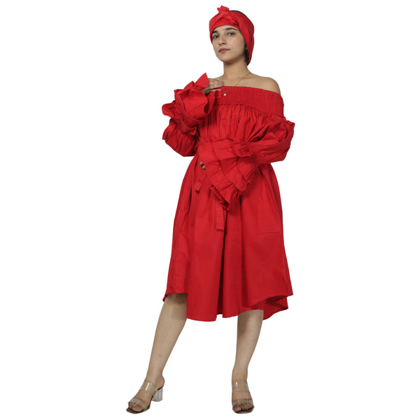 Women's Denim Off Shoulder Mini Dress -- FI-D3006