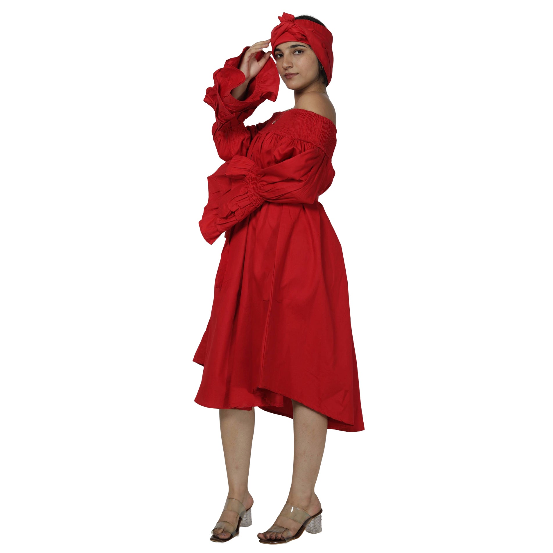 Women's Denim Off Shoulder Mini Dress -- FI-D3006