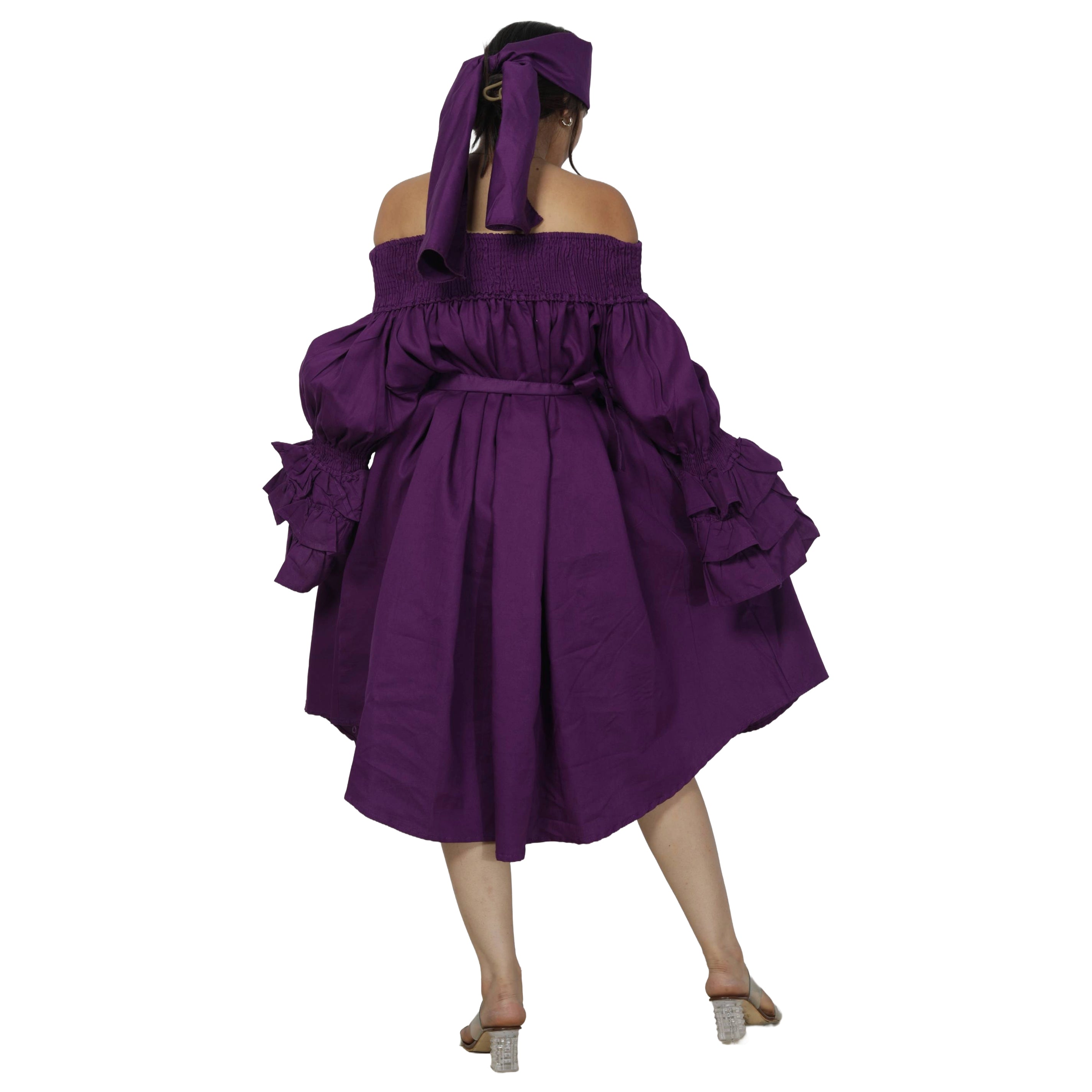 Women's Denim Off Shoulder Mini Dress -- FI-D3006