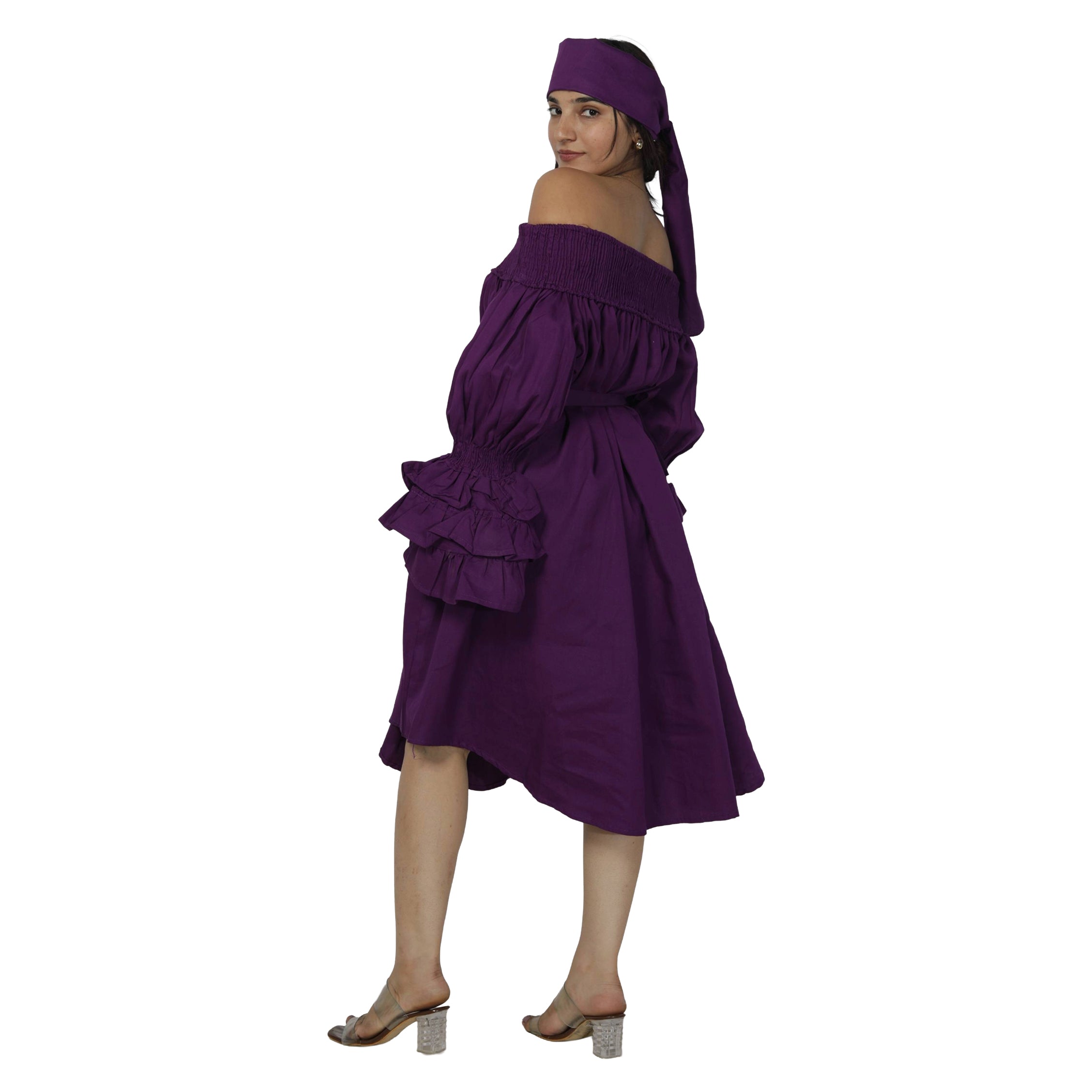 Women's Denim Off Shoulder Mini Dress -- FI-D3006