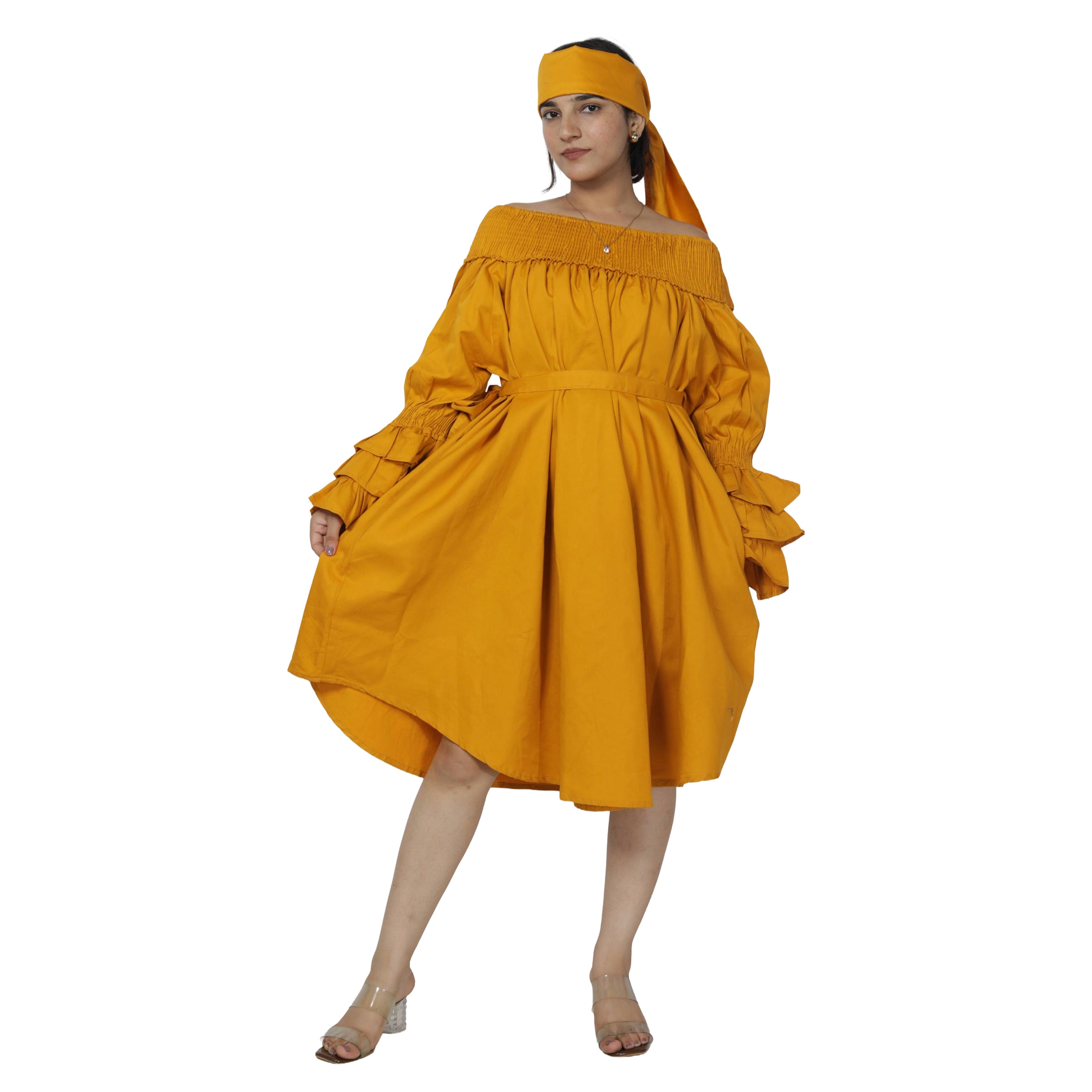 Women's Denim Off Shoulder Mini Dress -- FI-D3006