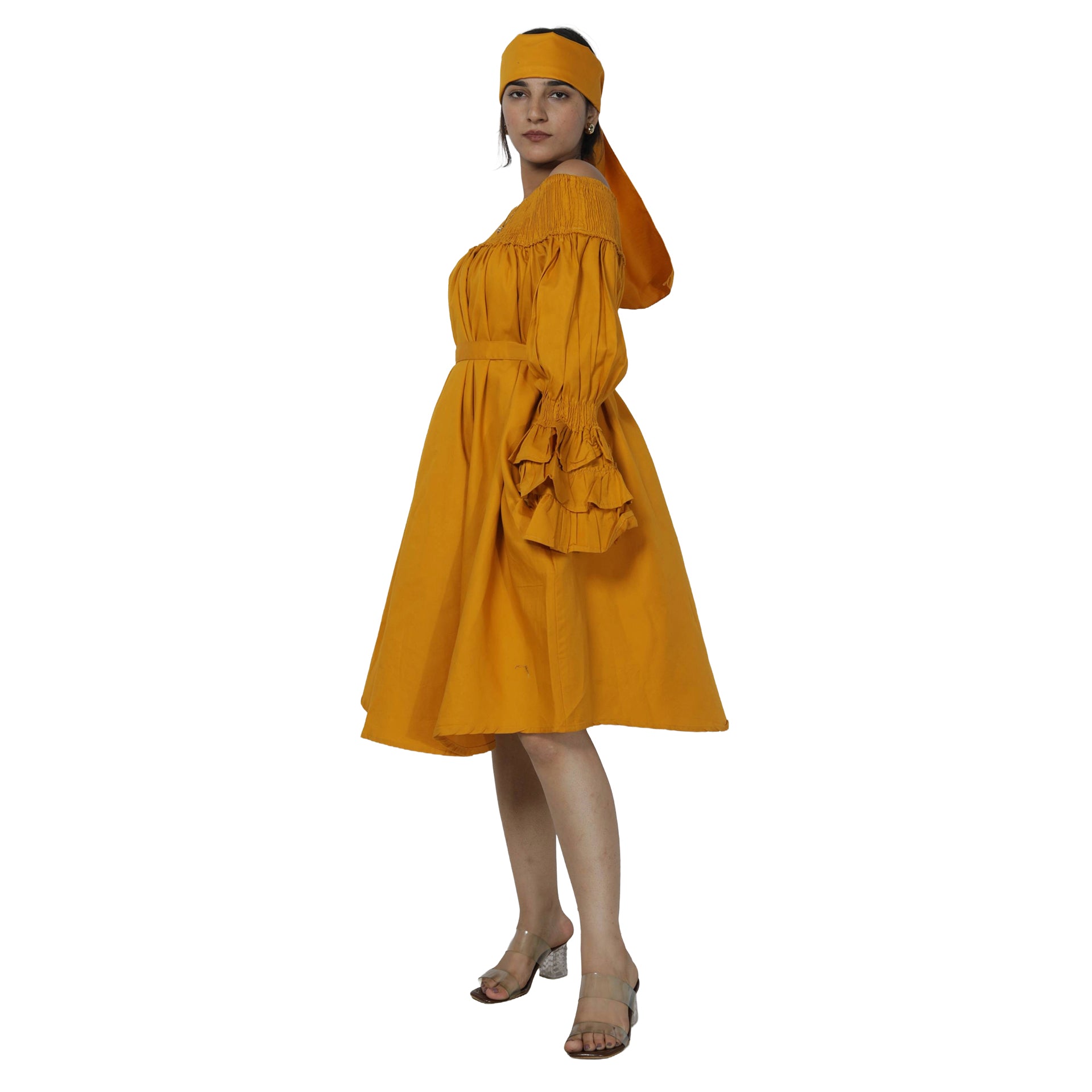 Women's Denim Off Shoulder Mini Dress -- FI-D3006