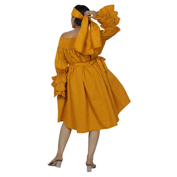 Women's Denim Off Shoulder Mini Dress -- FI-D3006