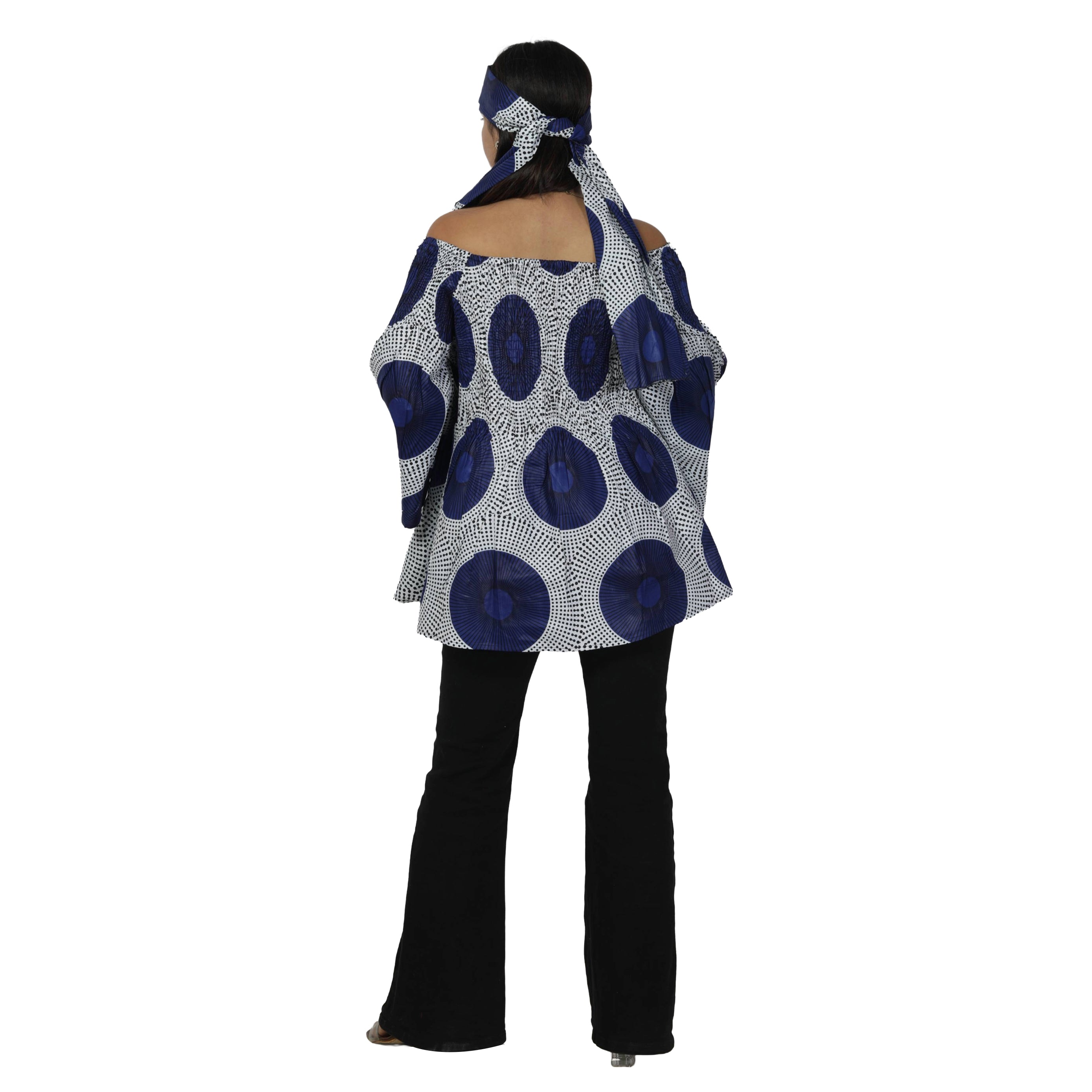 Women's African Off Shoulder Peplum Tunic -- FI-2039