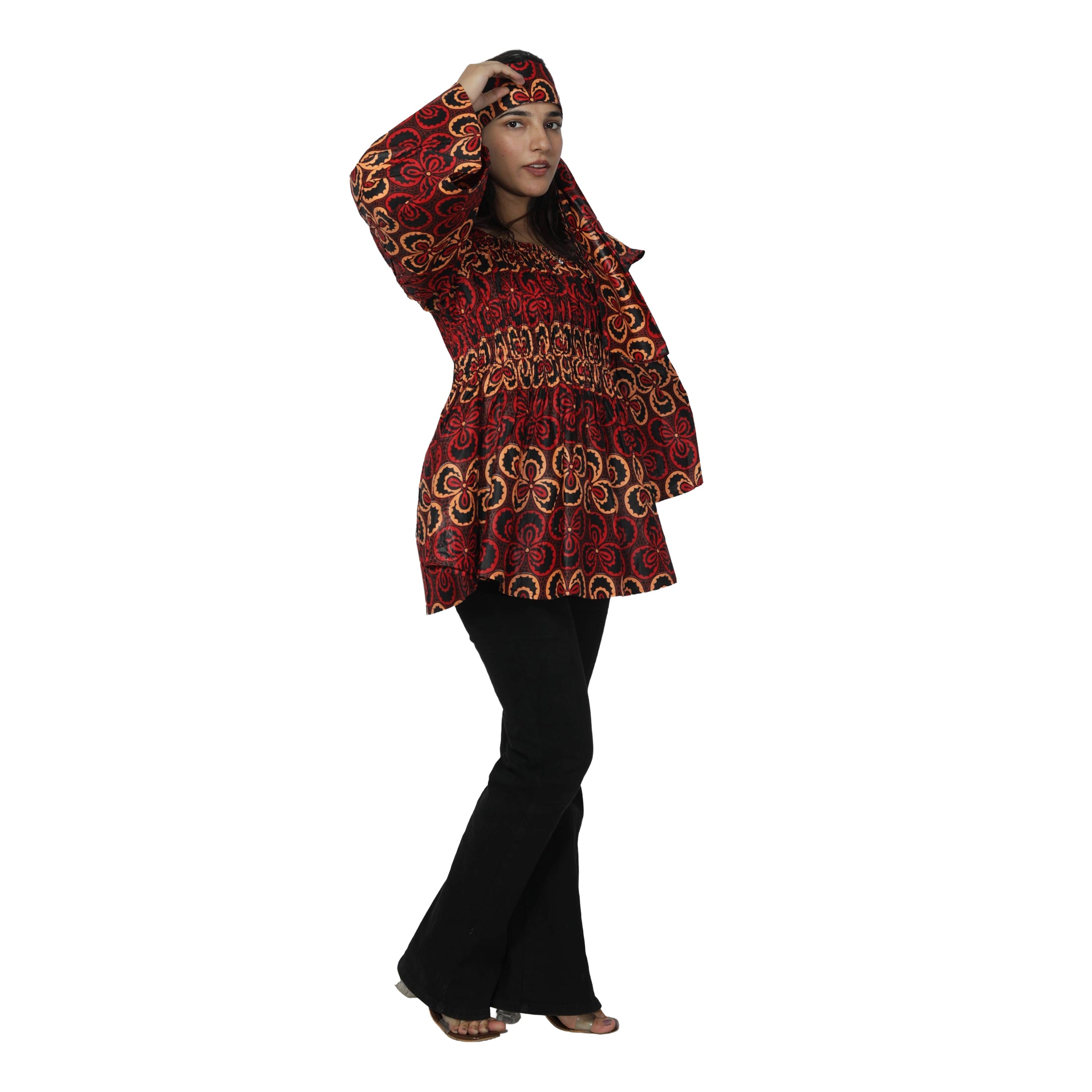 Women's African Off Shoulder Peplum Tunic -- FI-2039