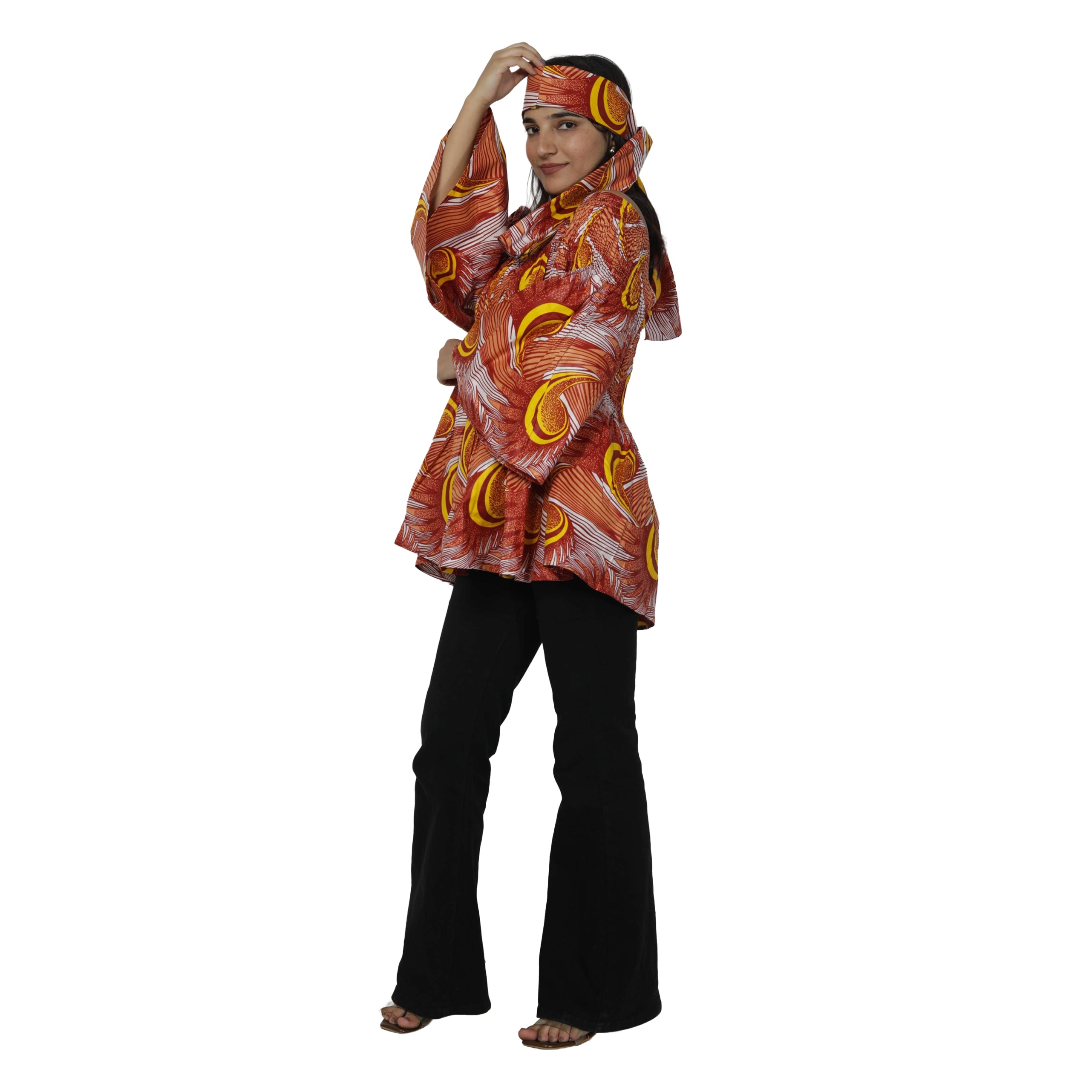 Women's African Off Shoulder Peplum Tunic -- FI-2039