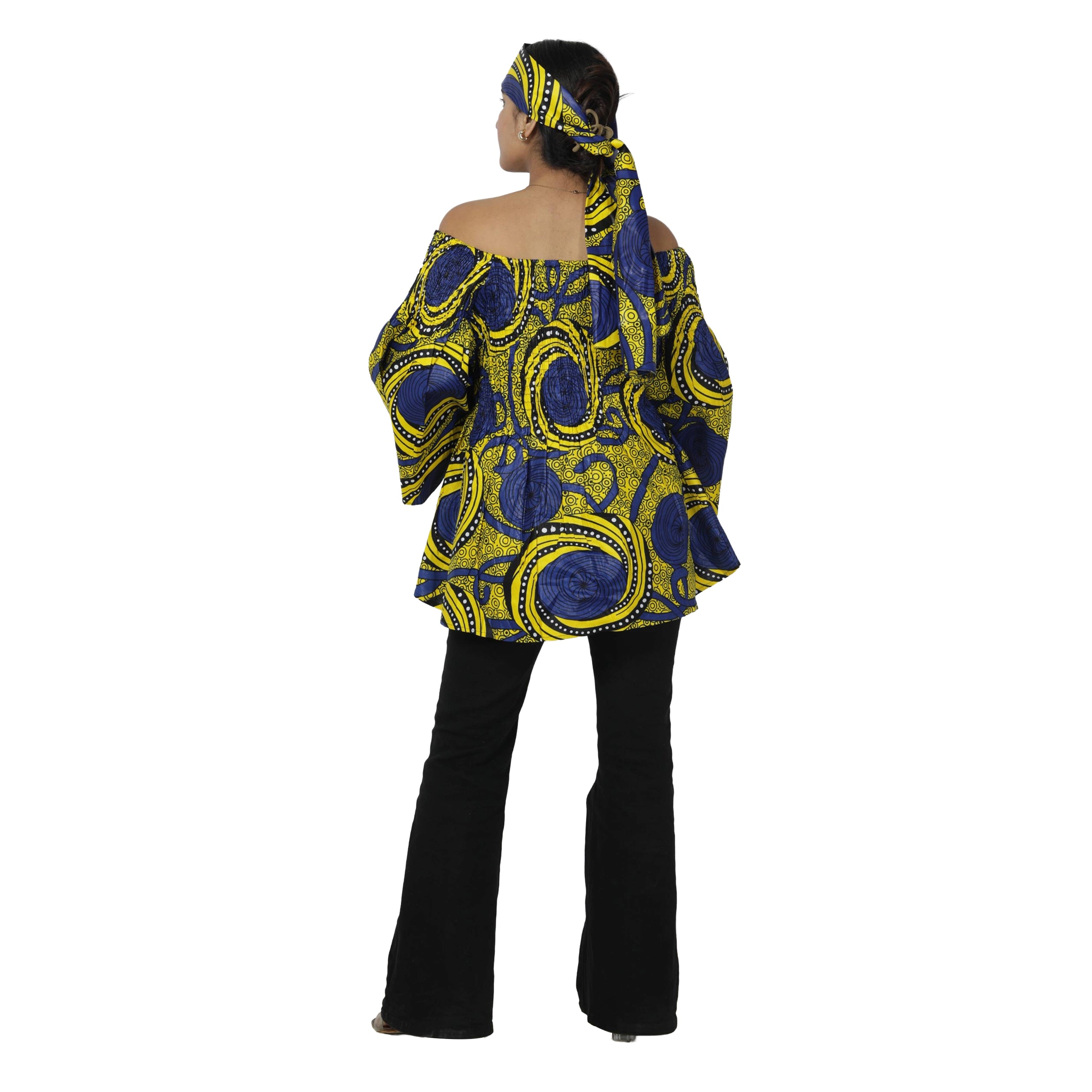 Women's African Off Shoulder Peplum Tunic -- FI-2039