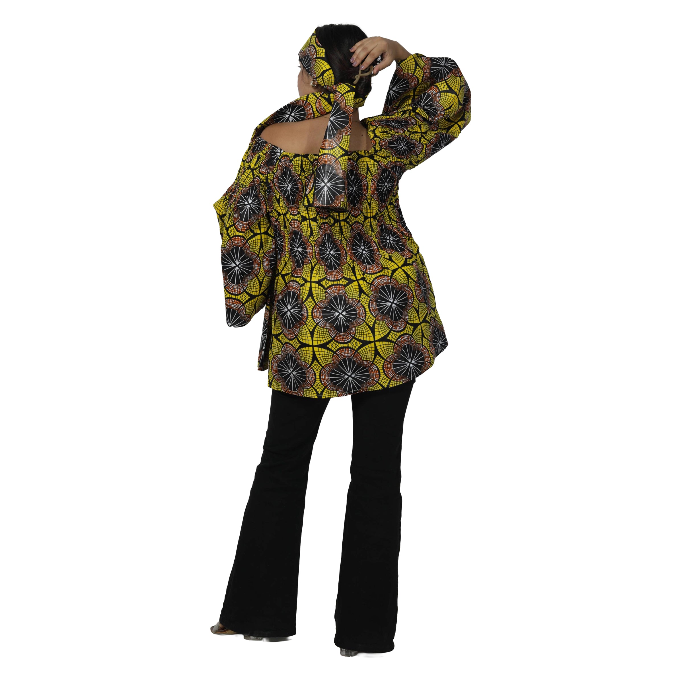 Women's African Off Shoulder Peplum Tunic -- FI-2039