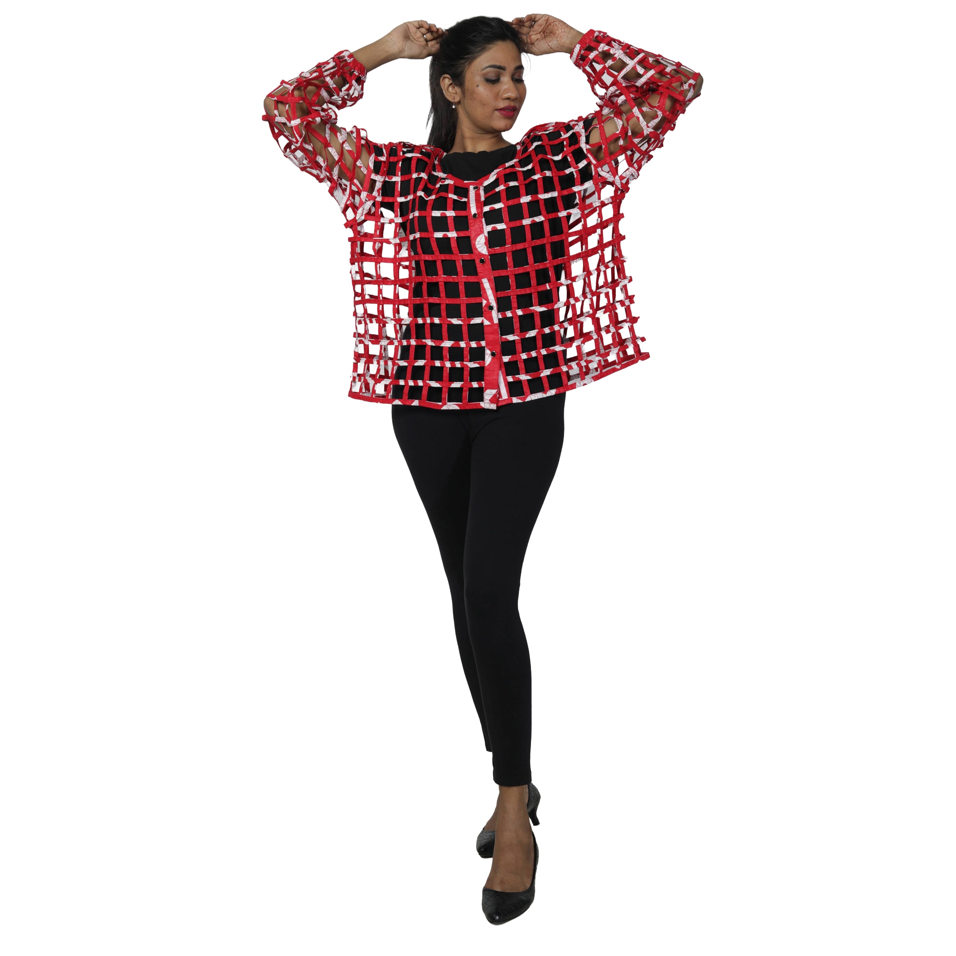 Women's Short Cage Jacket with Buttons -- FI-ST131