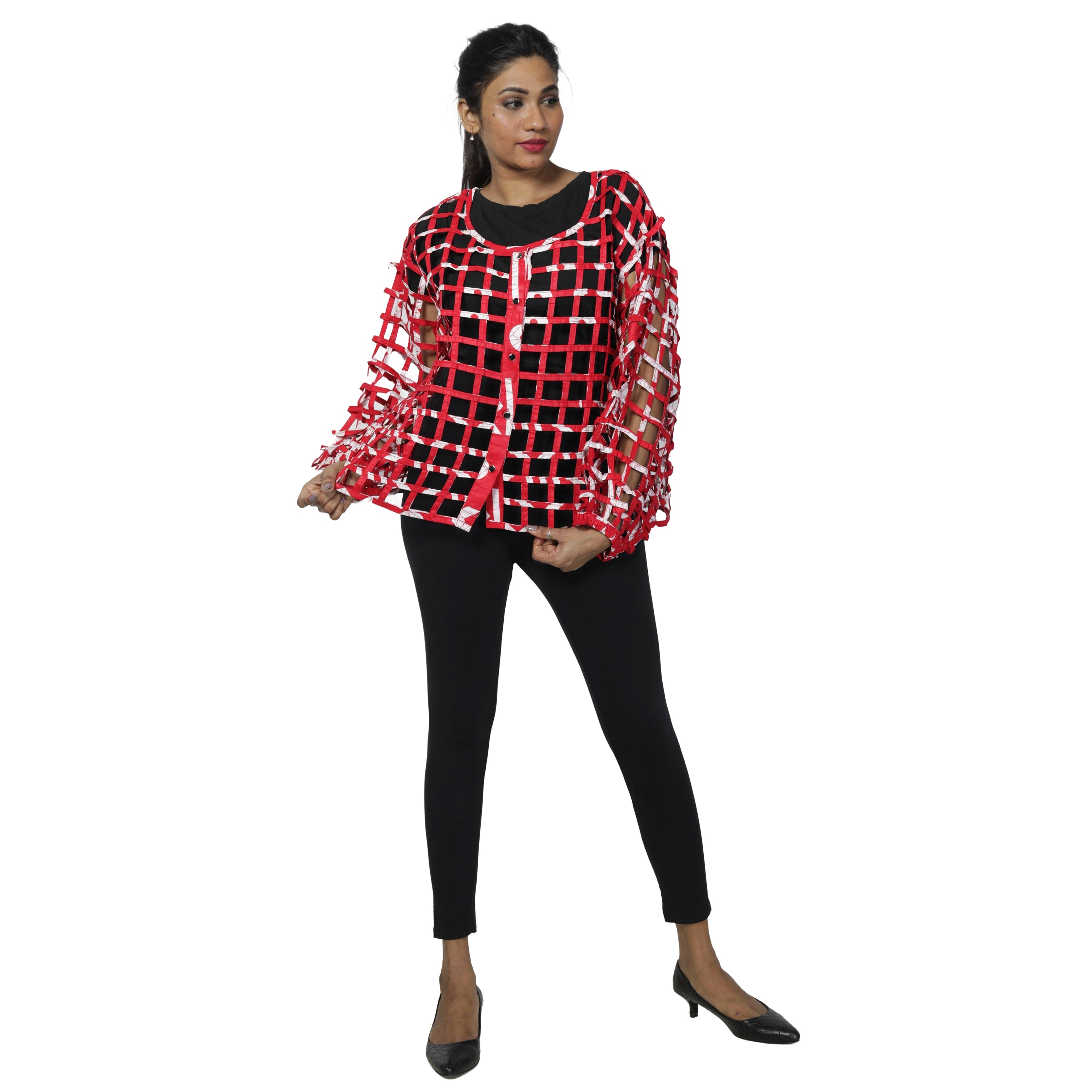Women's Short Cage Jacket with Buttons -- FI-ST131