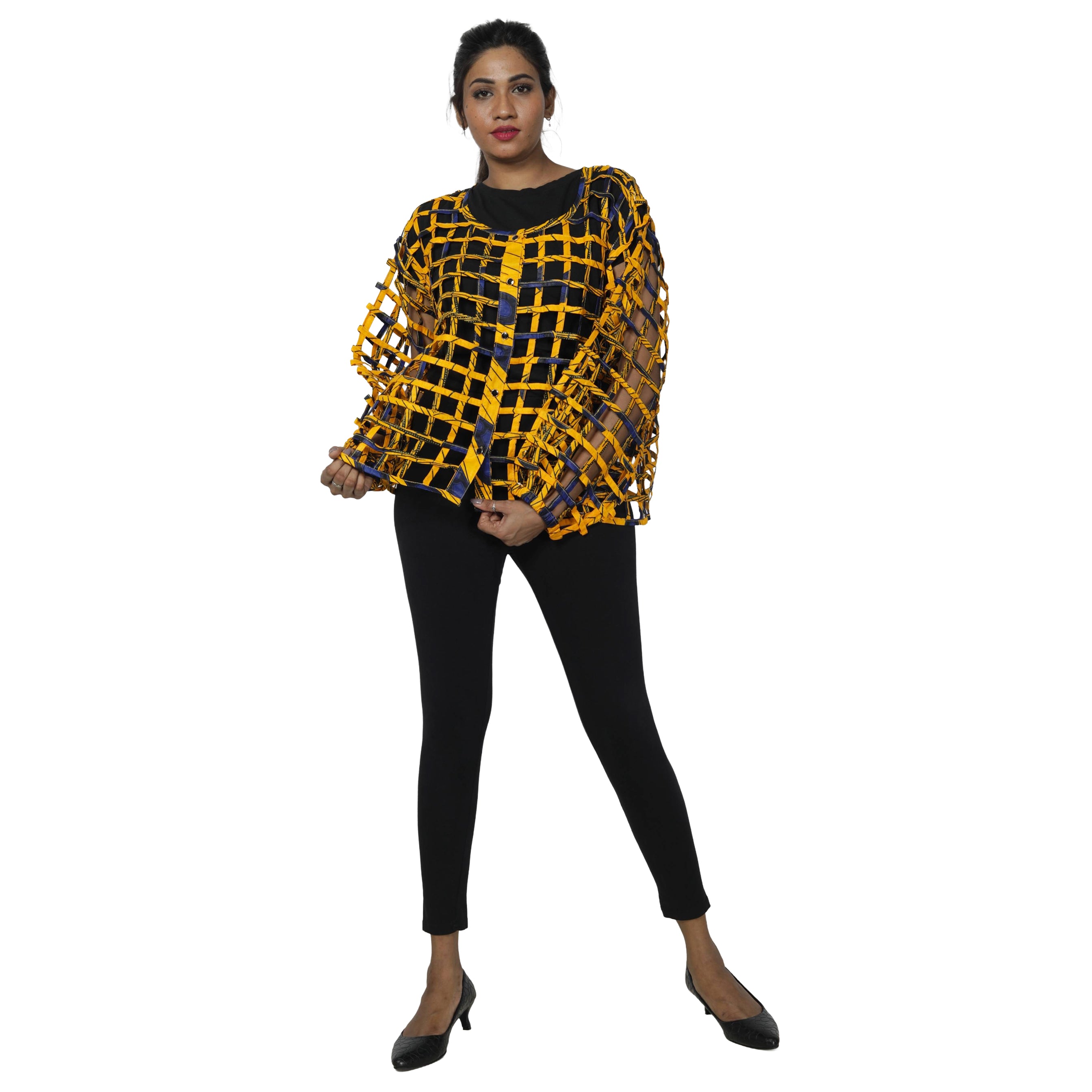 Women's Short Cage Jacket with Buttons -- FI-ST131