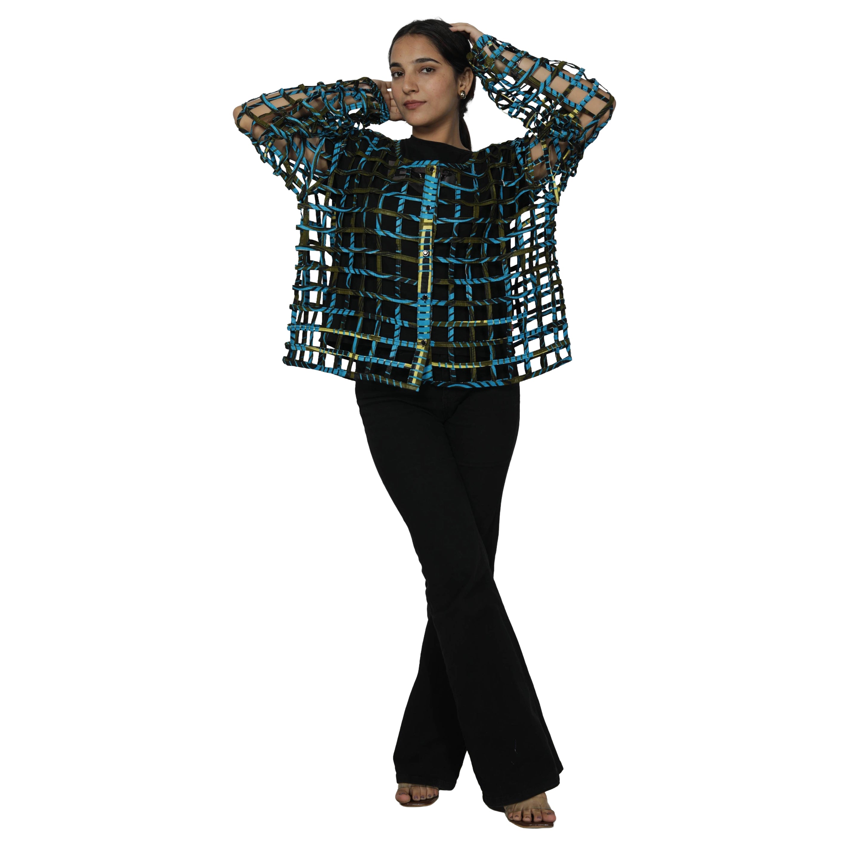 Women's Short Cage Jacket with Buttons -- FI-ST131