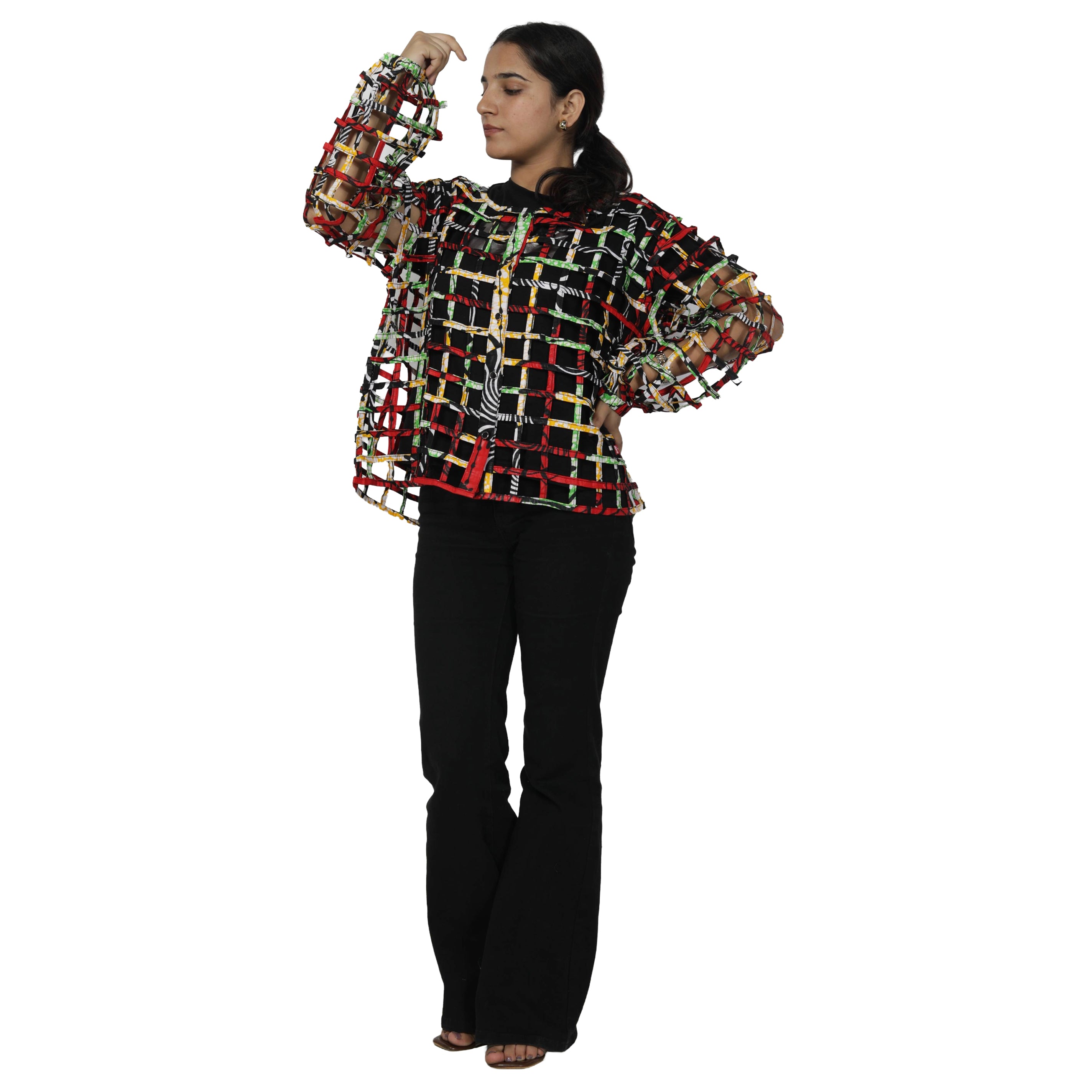 Women's Short Cage Jacket with Buttons -- FI-ST131