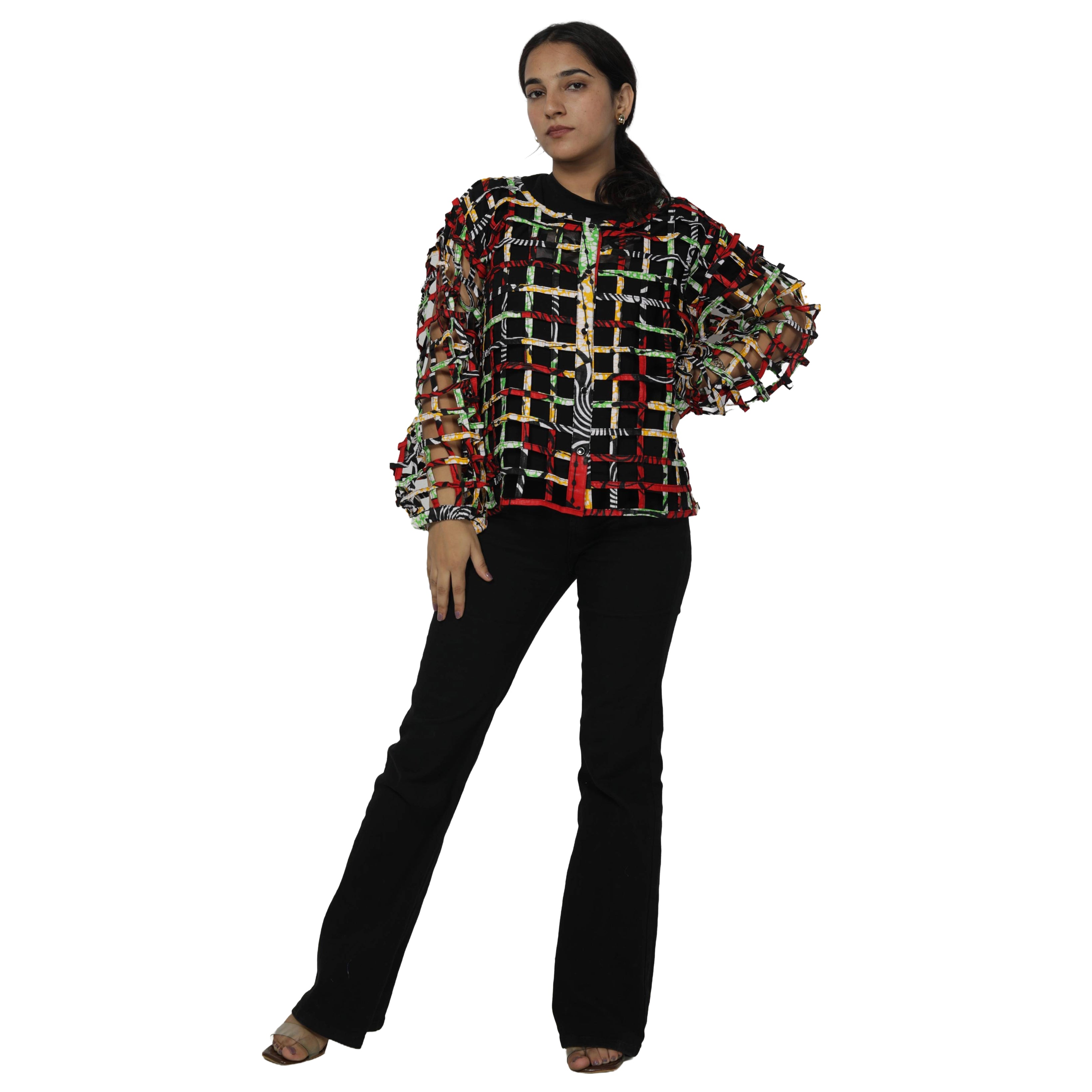 Women's Short Cage Jacket with Buttons -- FI-ST131