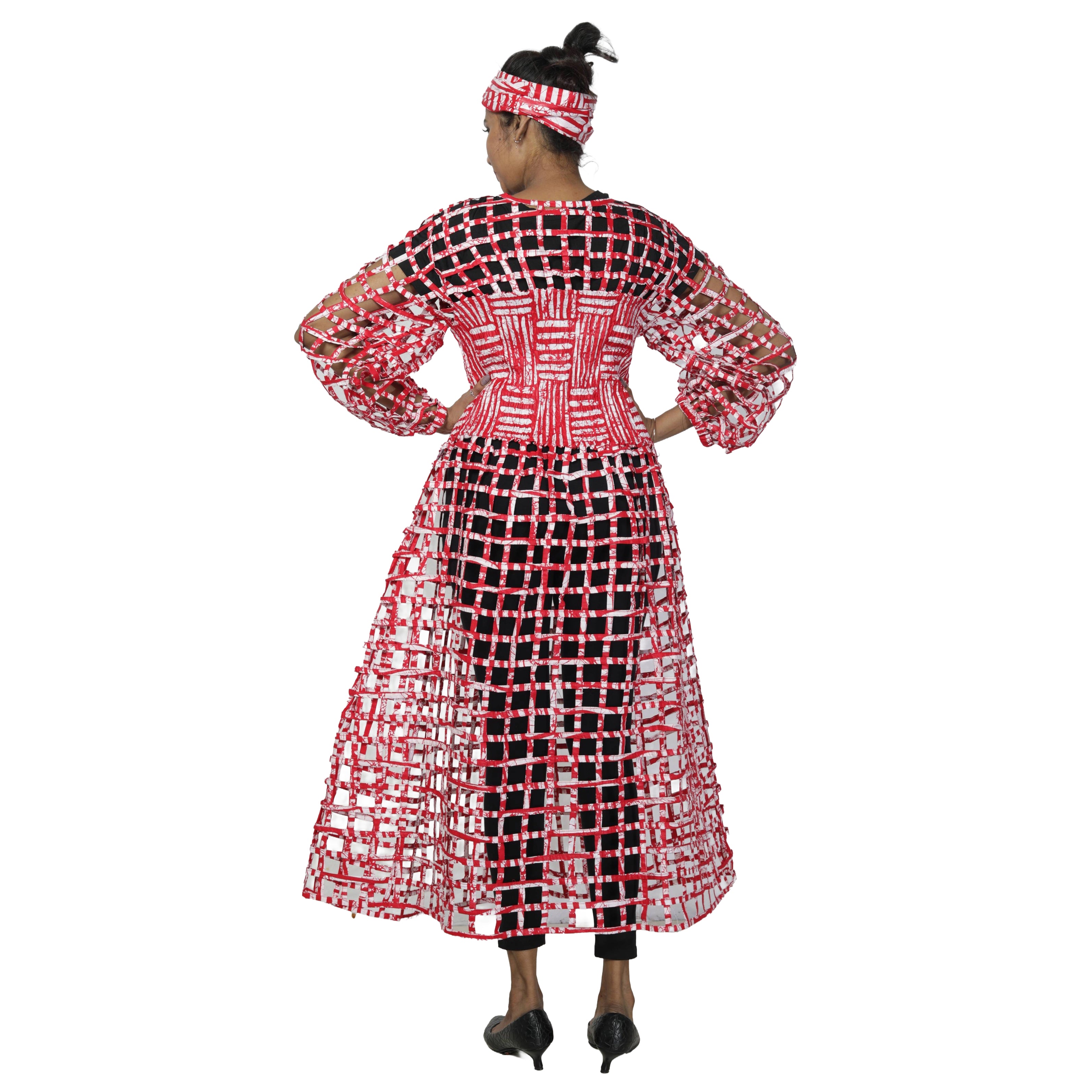 Women's Long Sleeve Smocked Bodice Cage Dress -- Fi-st122 Women's Long Sleeve Smocked Bodice Cage Dress -- Fi-st122