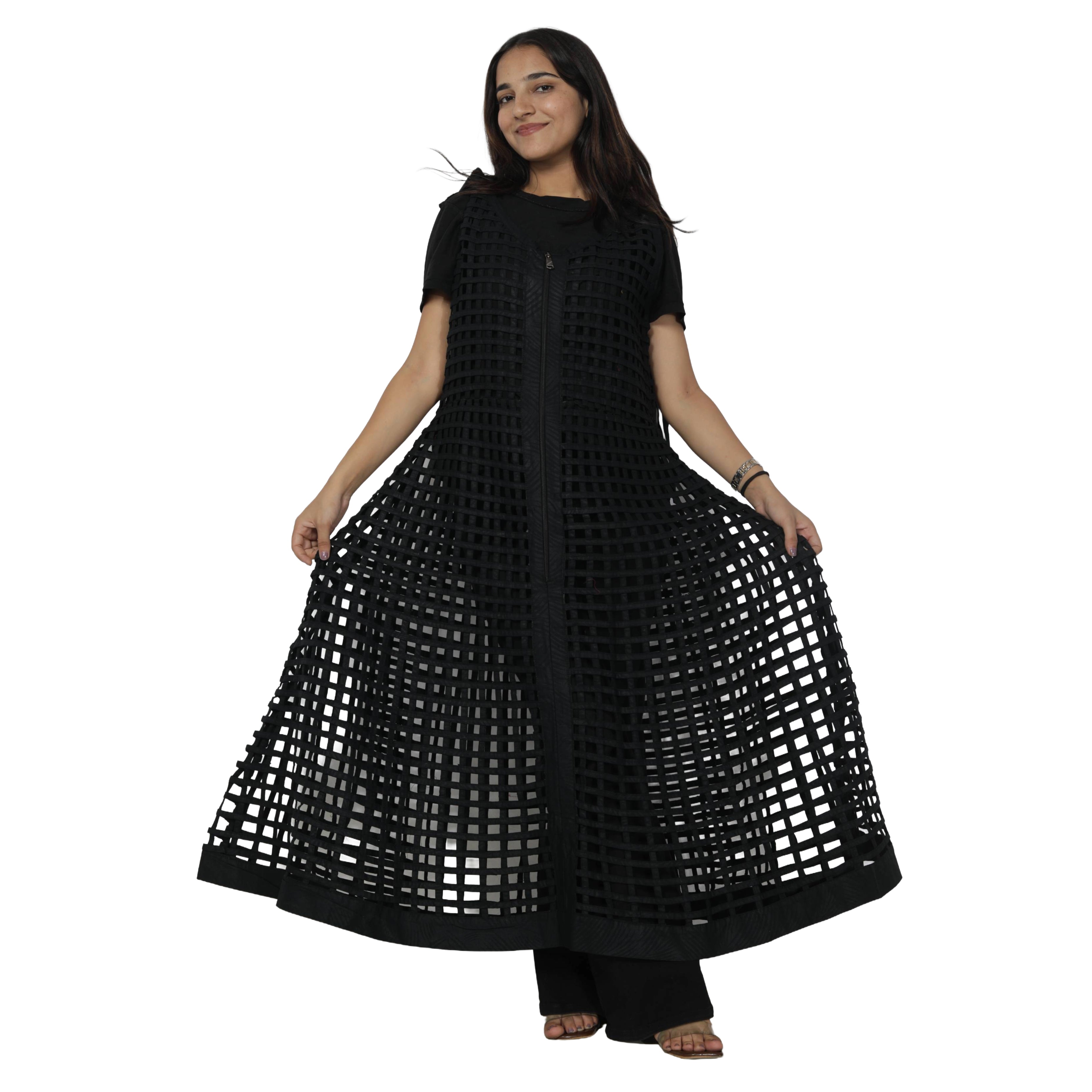 Women's Sleeveless Cage Dress with Zipper -- FI-ST132