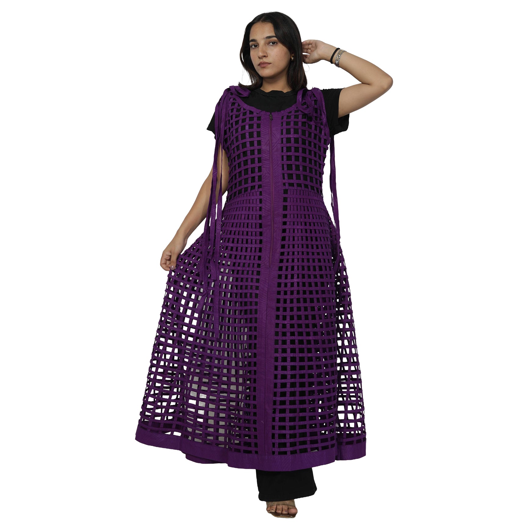 Women's Sleeveless Cage Dress with Zipper -- FI-ST132