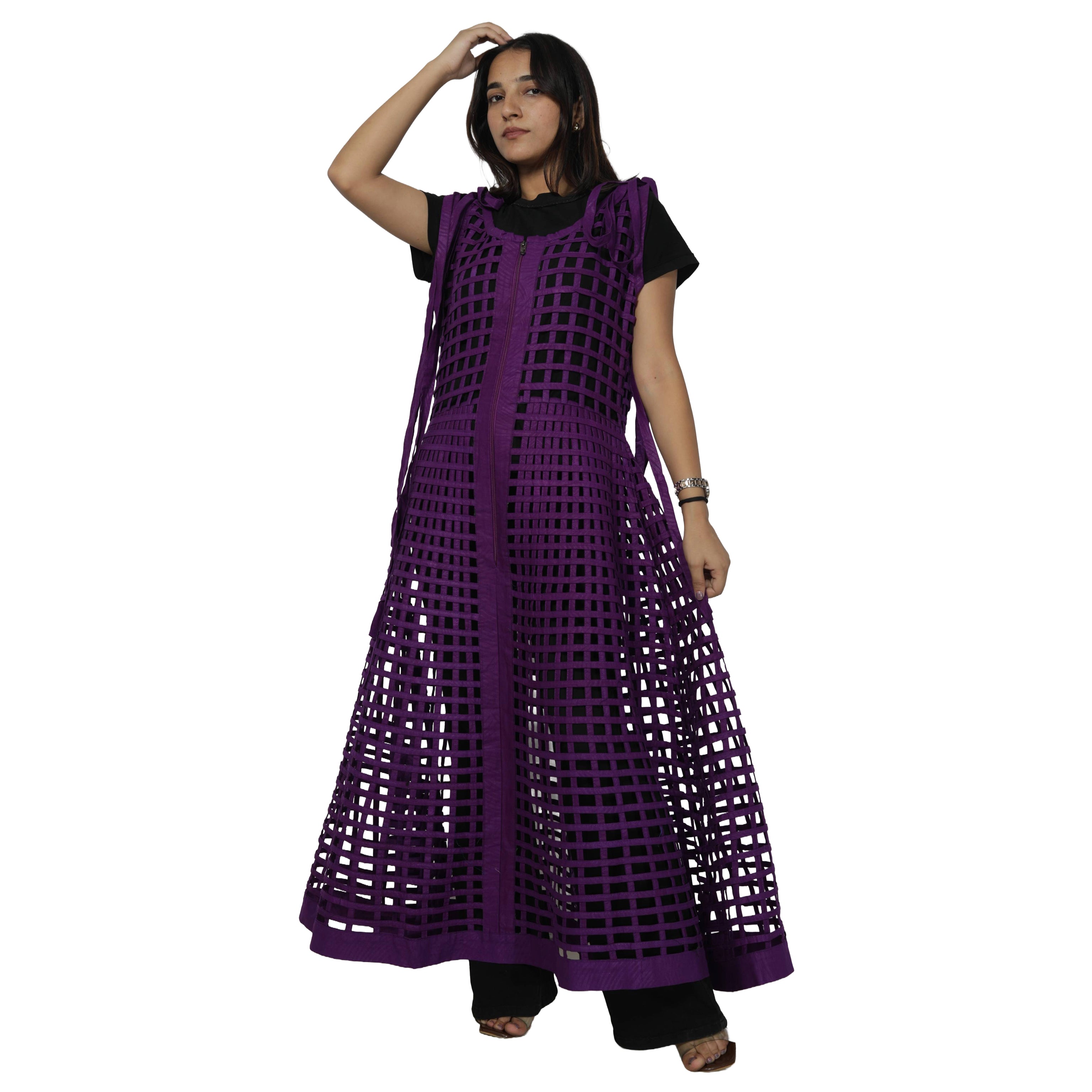 Women's Sleeveless Cage Dress with Zipper -- FI-ST132