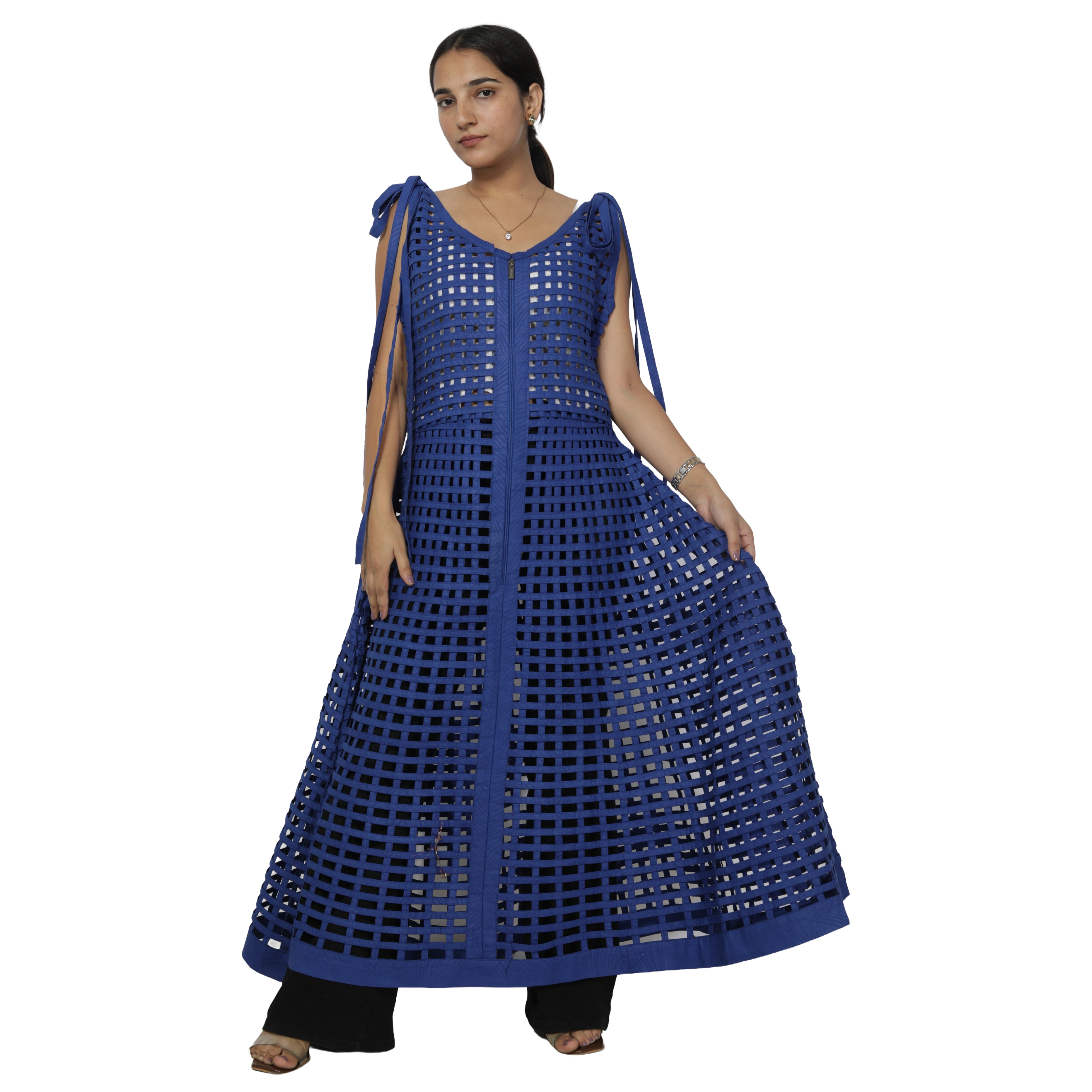 Women's Sleeveless Cage Dress with Zipper -- FI-ST132