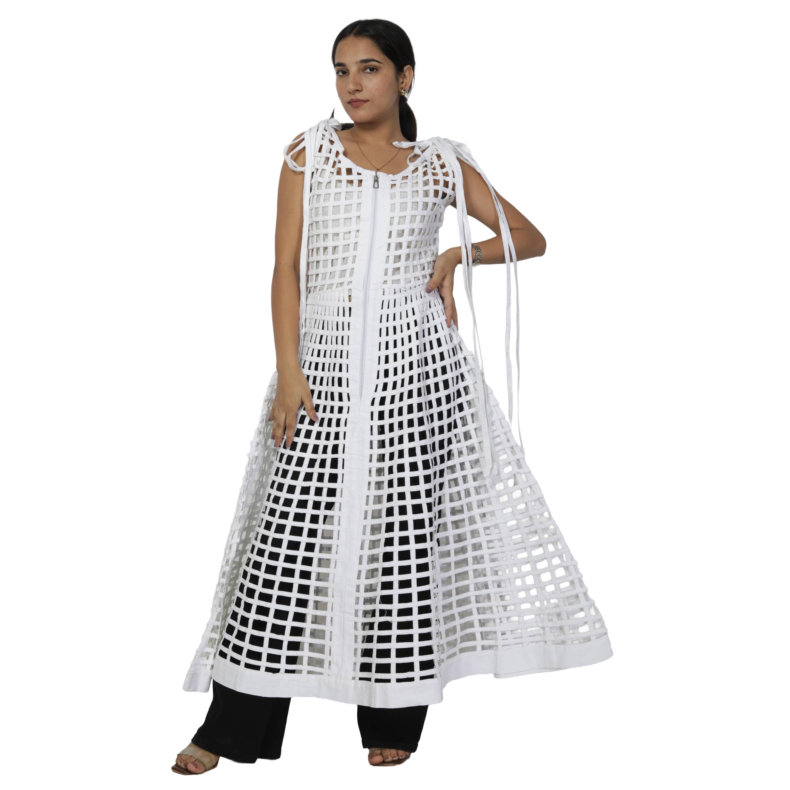 Women's Sleeveless Cage Dress with Zipper -- FI-ST132