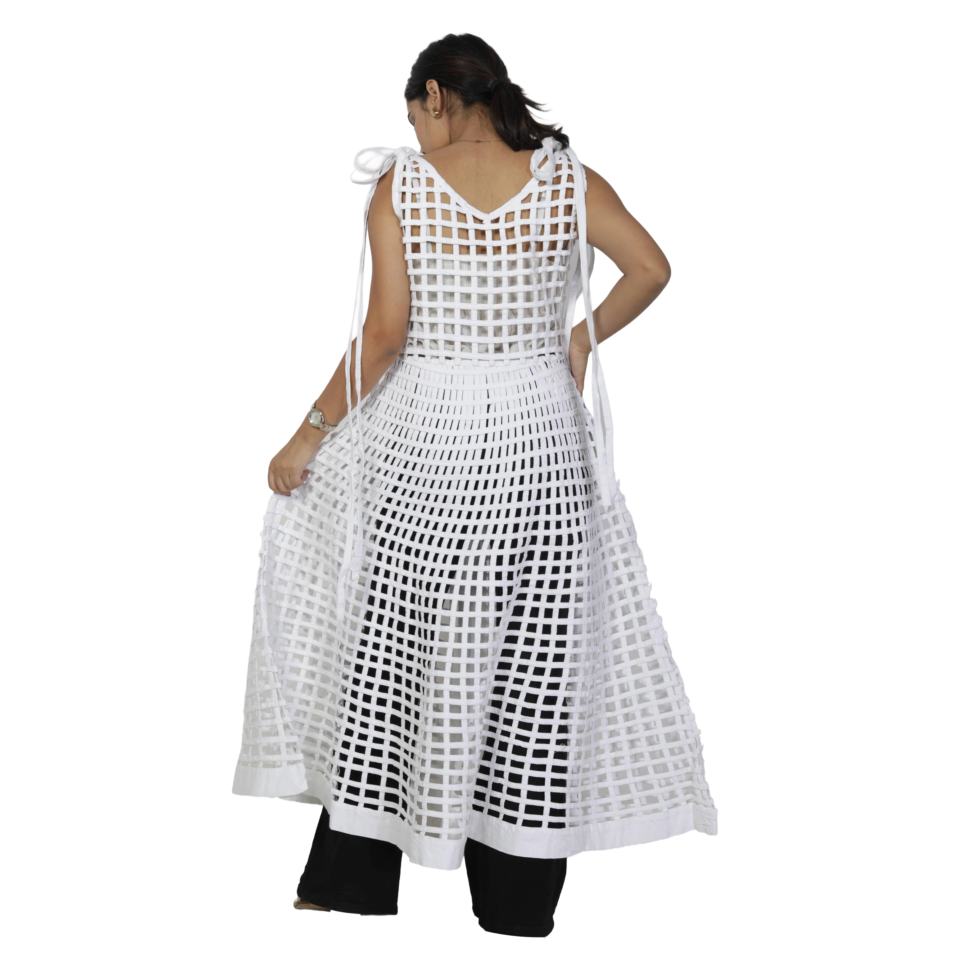 Women's Sleeveless Cage Dress with Zipper -- FI-ST132