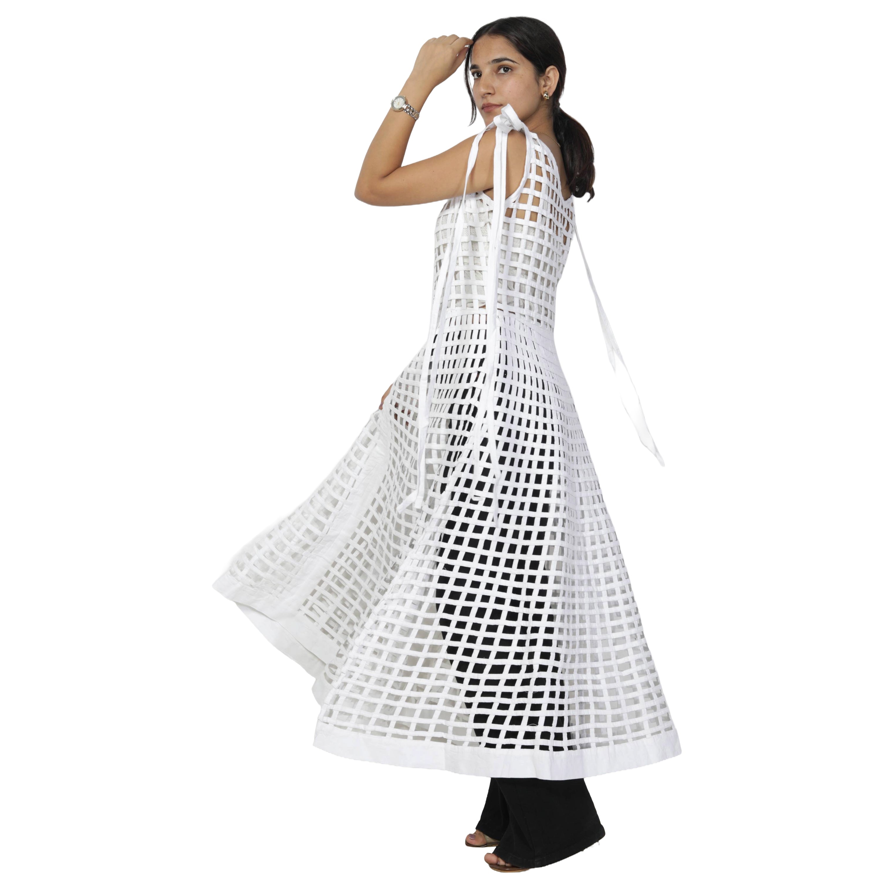 Women's Sleeveless Cage Dress with Zipper -- FI-ST132