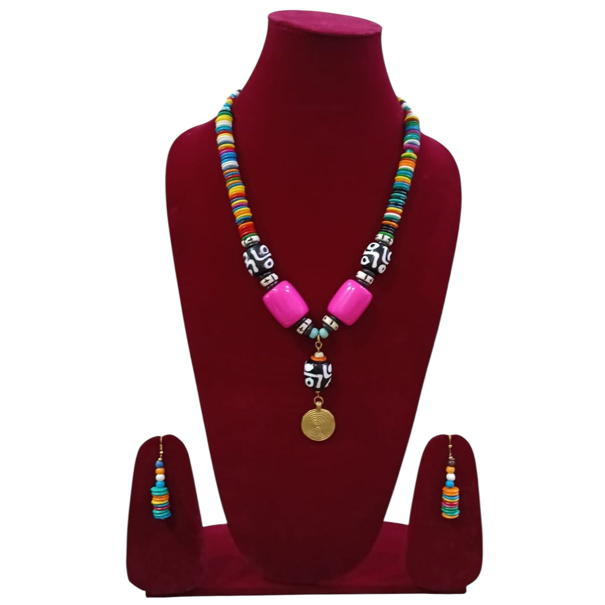 Beaded Necklace Set with Tribal Beads