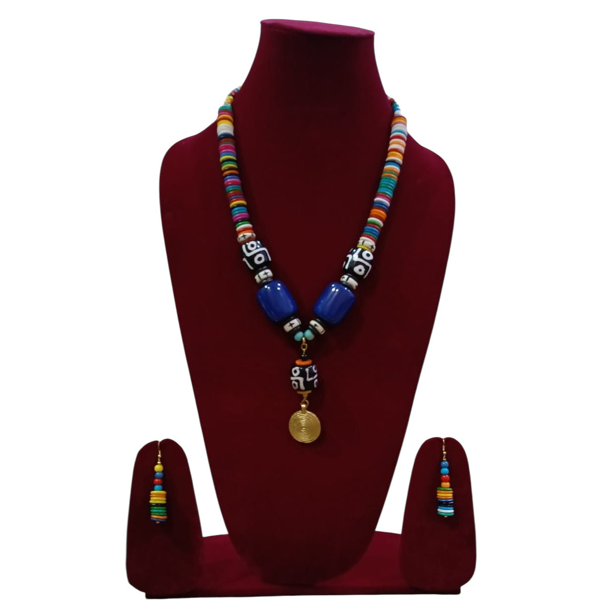 Beaded Necklace Set with Tribal Beads